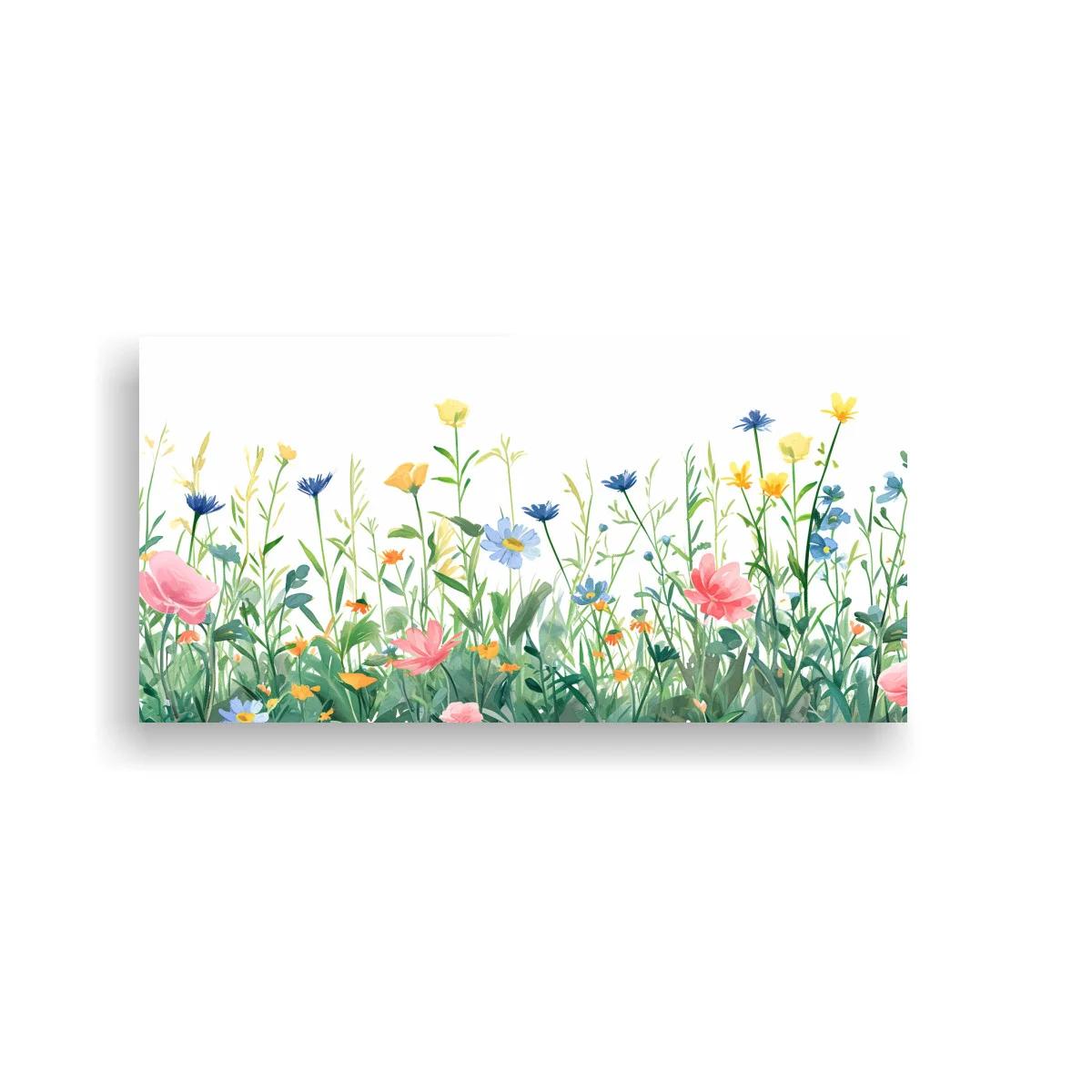 Cuadro de flores silvestres con amapolas rosadas — imagen principal
