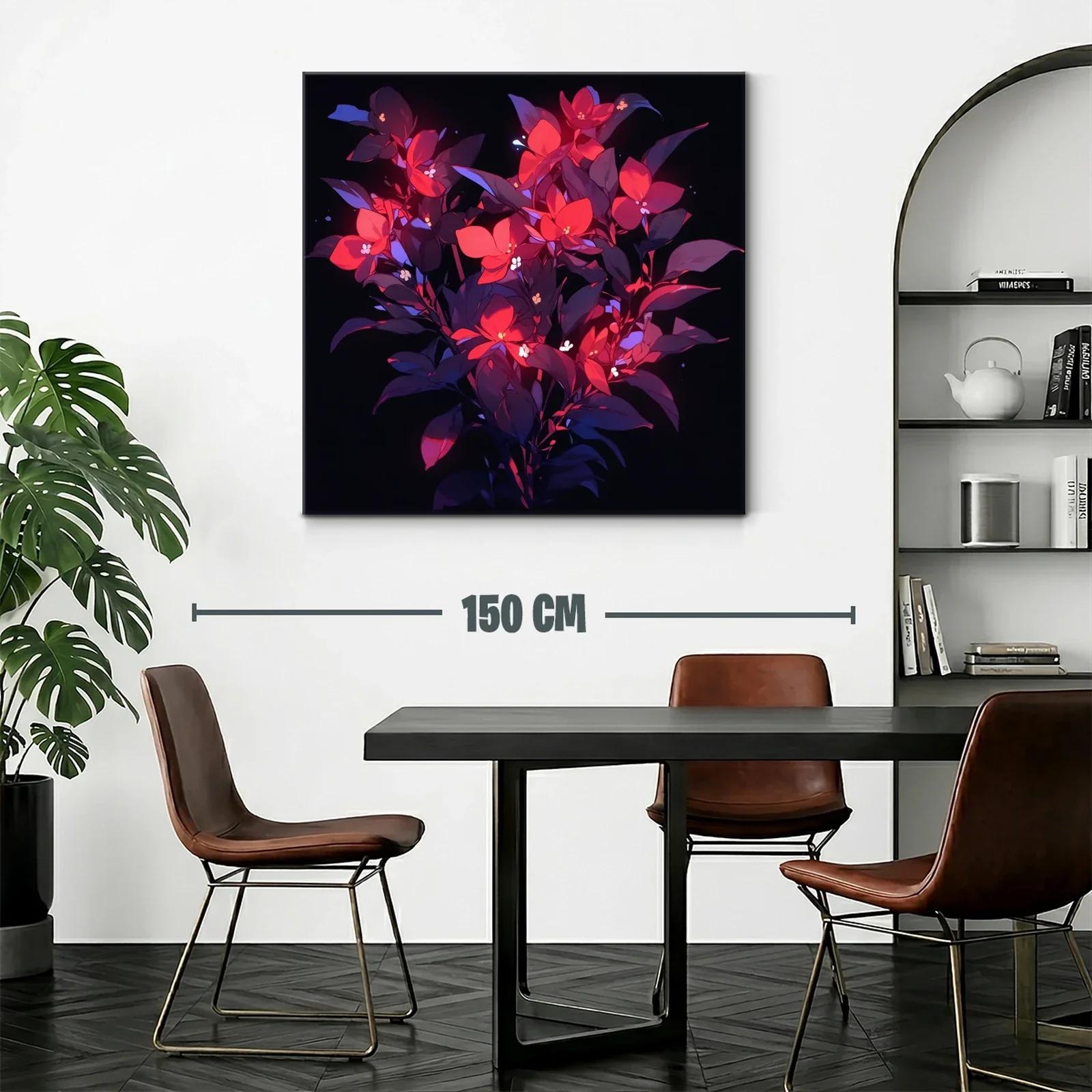 Ramo vibrante con flores rojas y hojas violetas intensas — miniatura 2