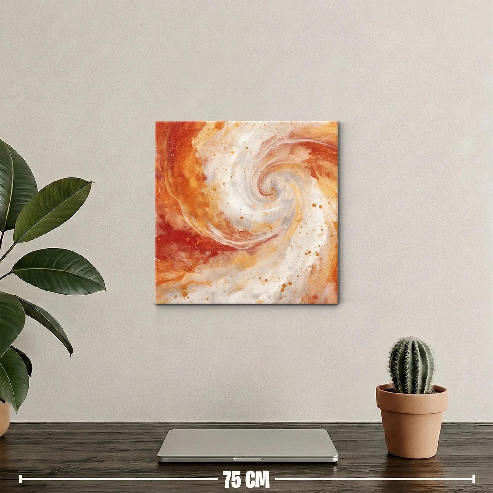 Cuadro abstracto en espiral con tonos cálidos y vibrantes — miniatura 2