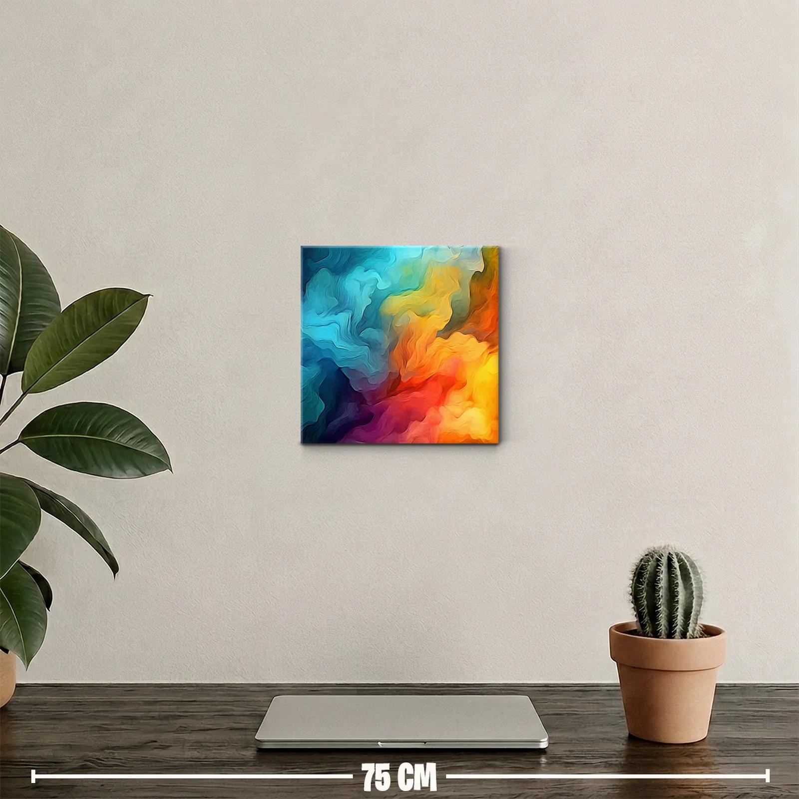 Cuadro abstracto con colores vibrantes y formas fluidas — miniatura 2