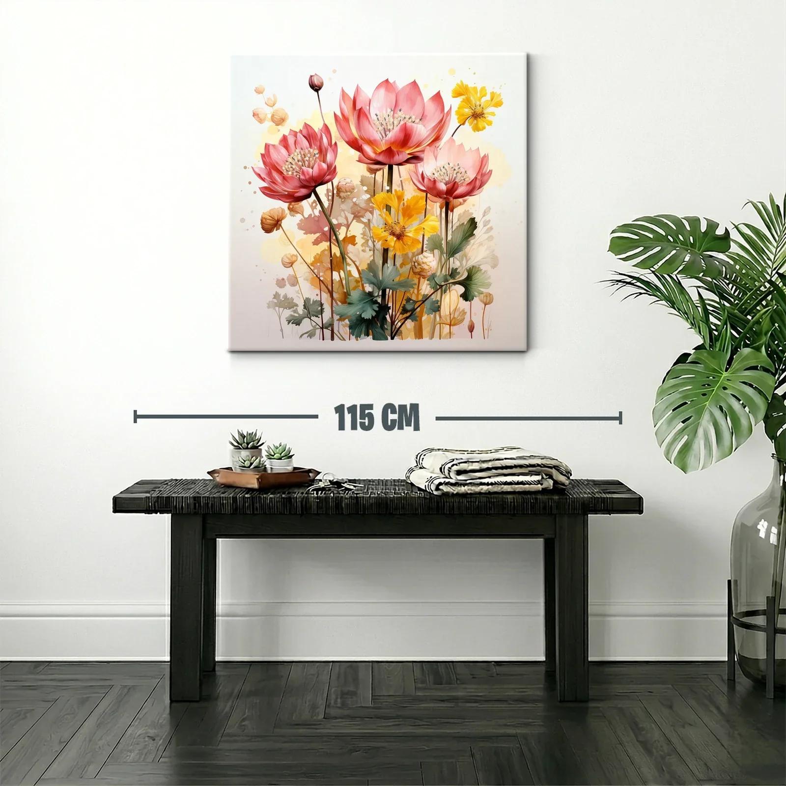 Composición floral vibrante con tonos rosas y amarillos — miniatura 2
