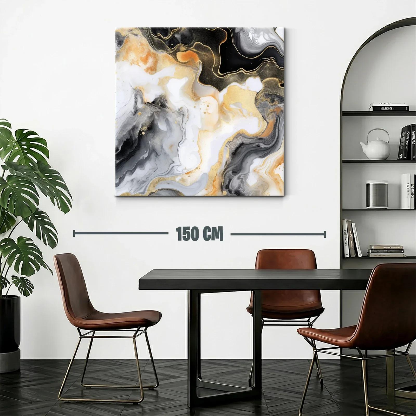 Composición abstracta con toques dorados y negros — miniatura 2