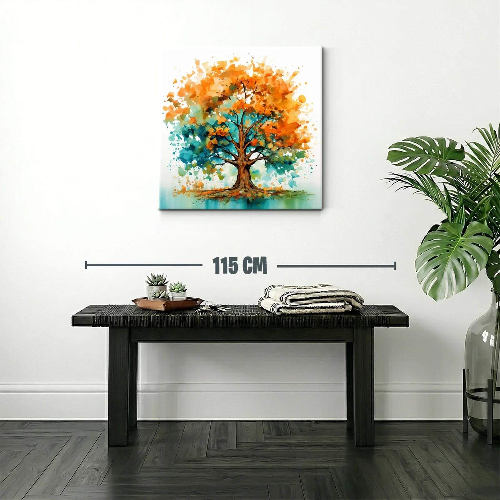 Árbol vibrante con tonos naranja y turquesa — miniatura 2