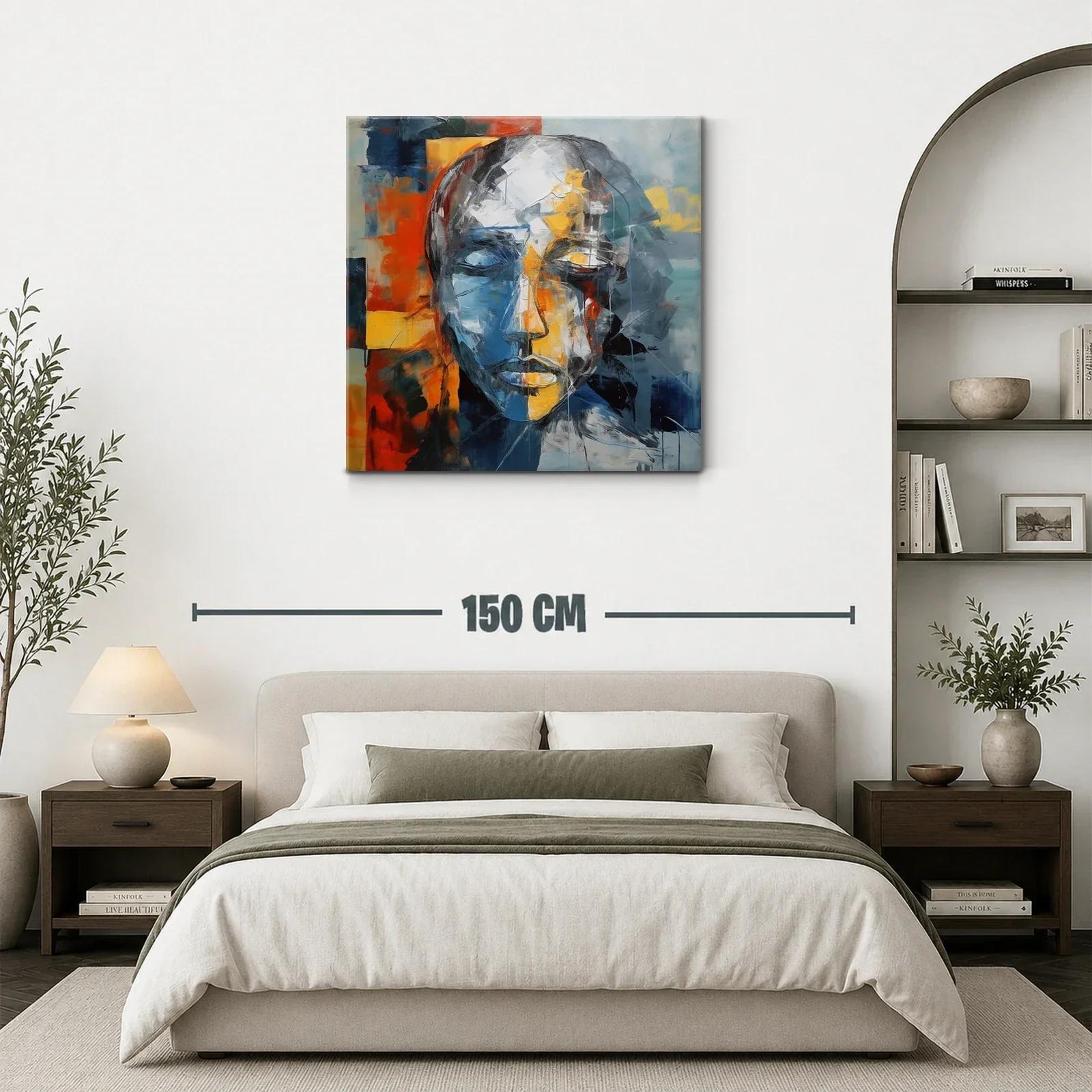 Rostro abstracto en tonos cálidos y fríos — miniatura 3