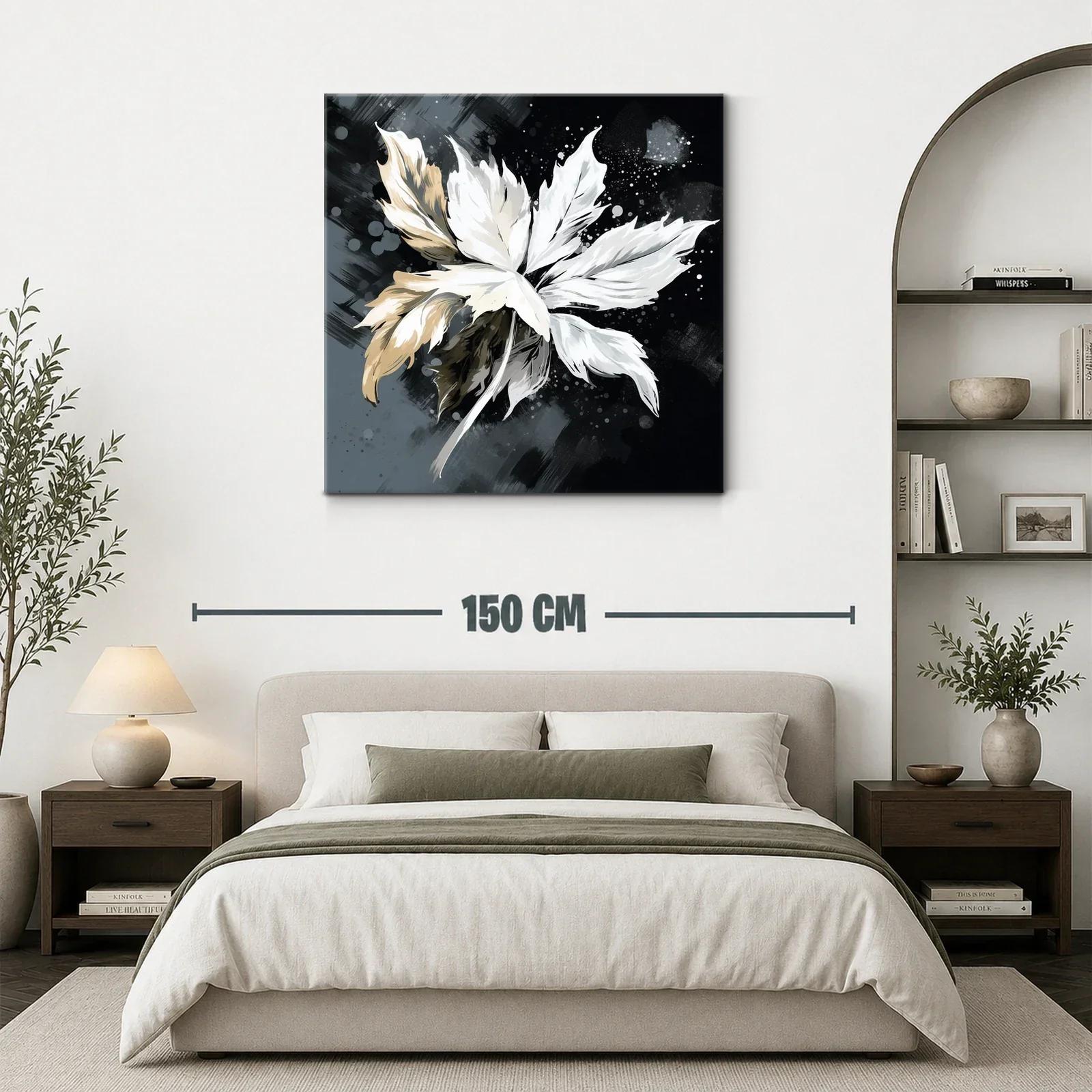 Flor abstracta en tonos neutros y contraste oscuro — miniatura 3