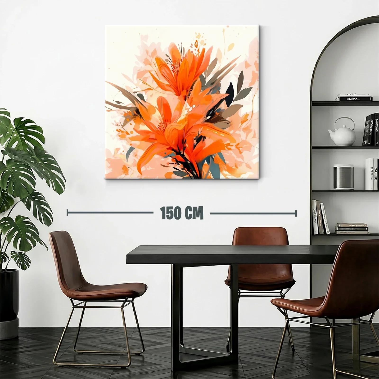 Composición floral vibrante en tonos naranja y tierra — miniatura 2