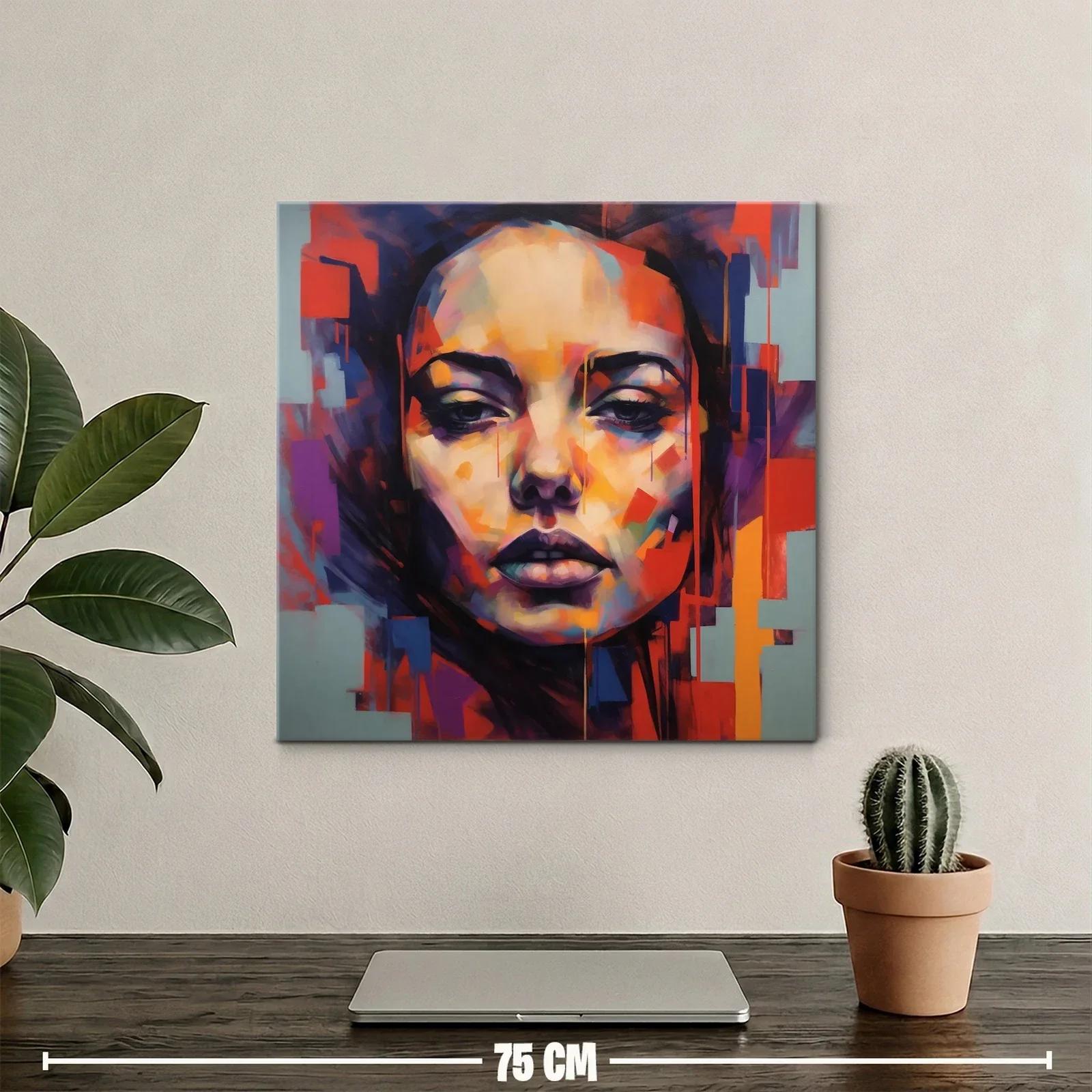 Retrato expresivo con vibrantes tonos cálidos y fríos — miniatura 2