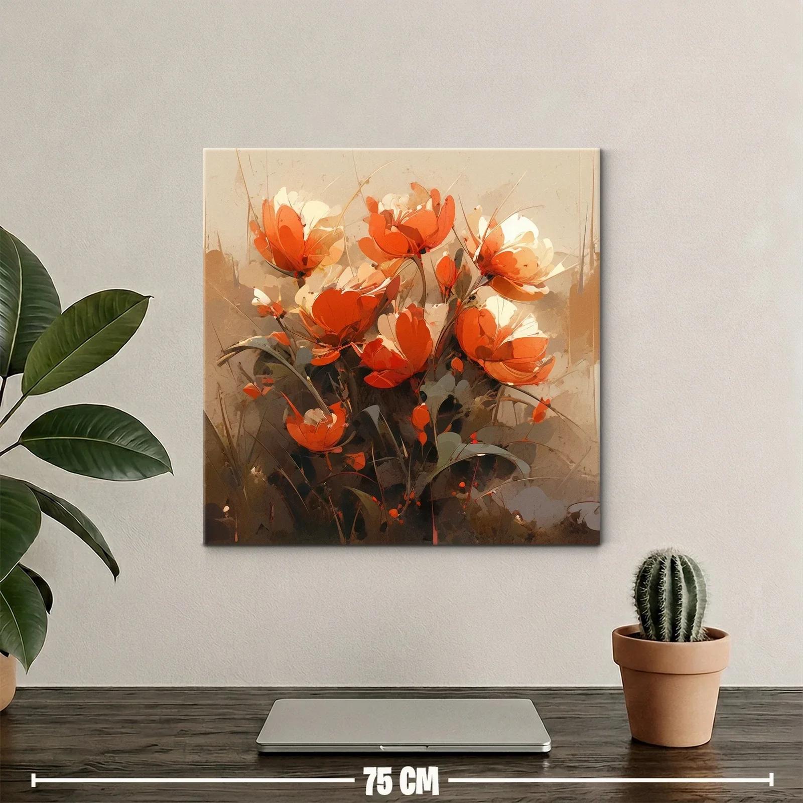 Bouquet de flores vibrantes en tonos cálidos y tierra — miniatura 2
