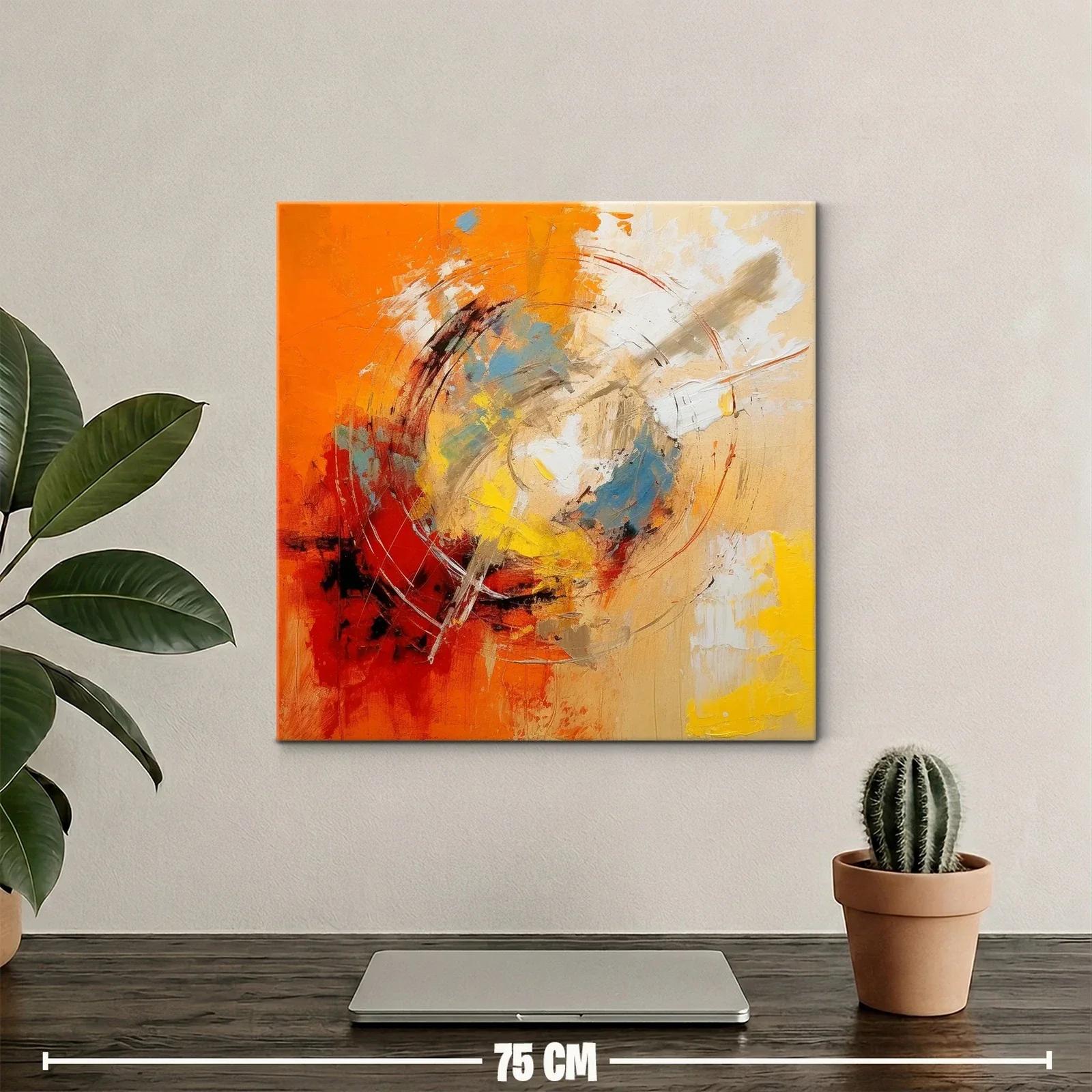 Cuadro abstracto con vibrantes tonos cálidos y contrastes — miniatura 2