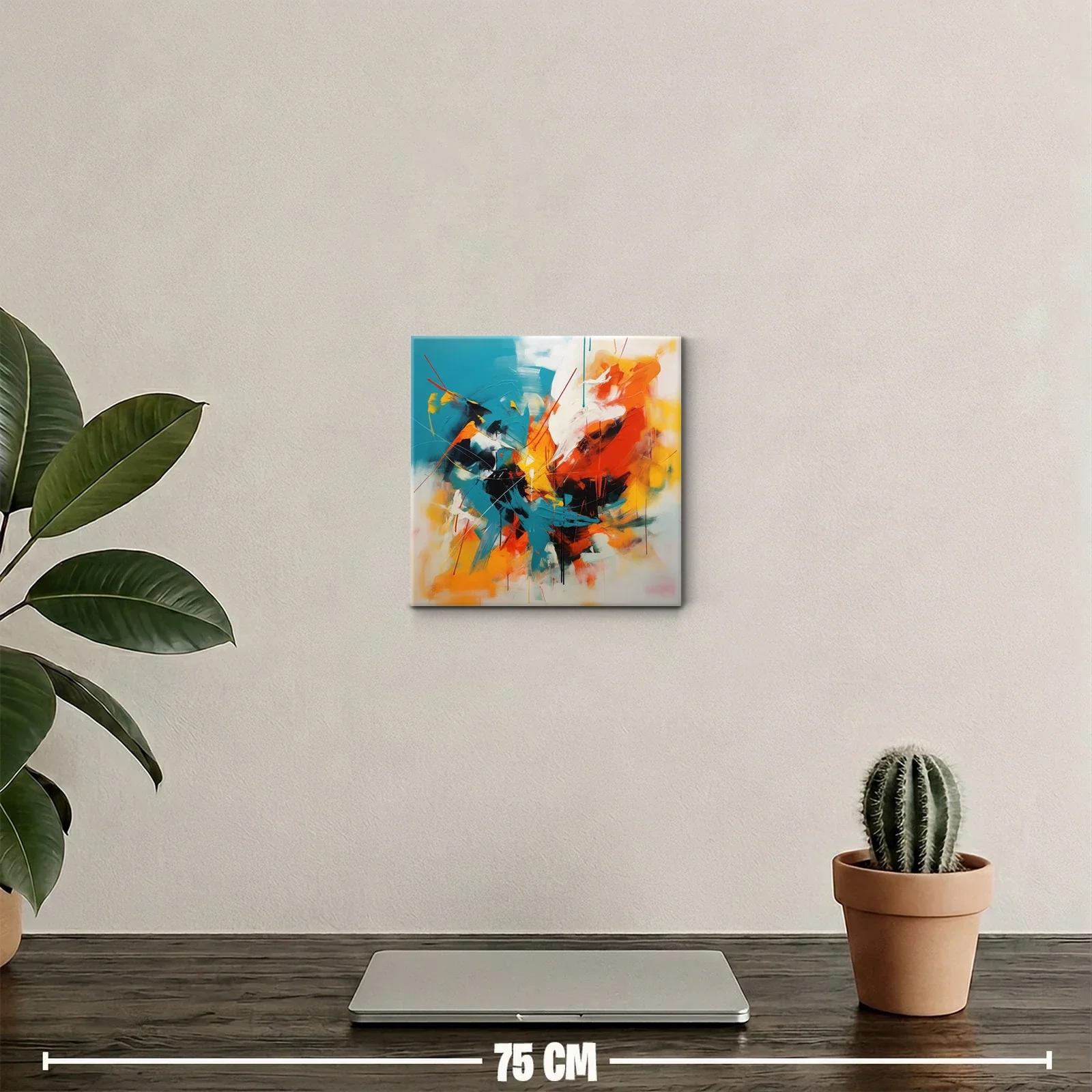 Cuadro abstracto vibrante con contrastes intensos y dinámicos — miniatura 2