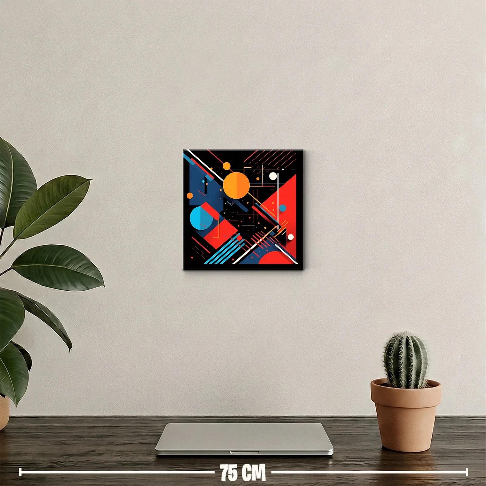 Composición geométrica vibrante con formas y líneas coloridas — miniatura 2