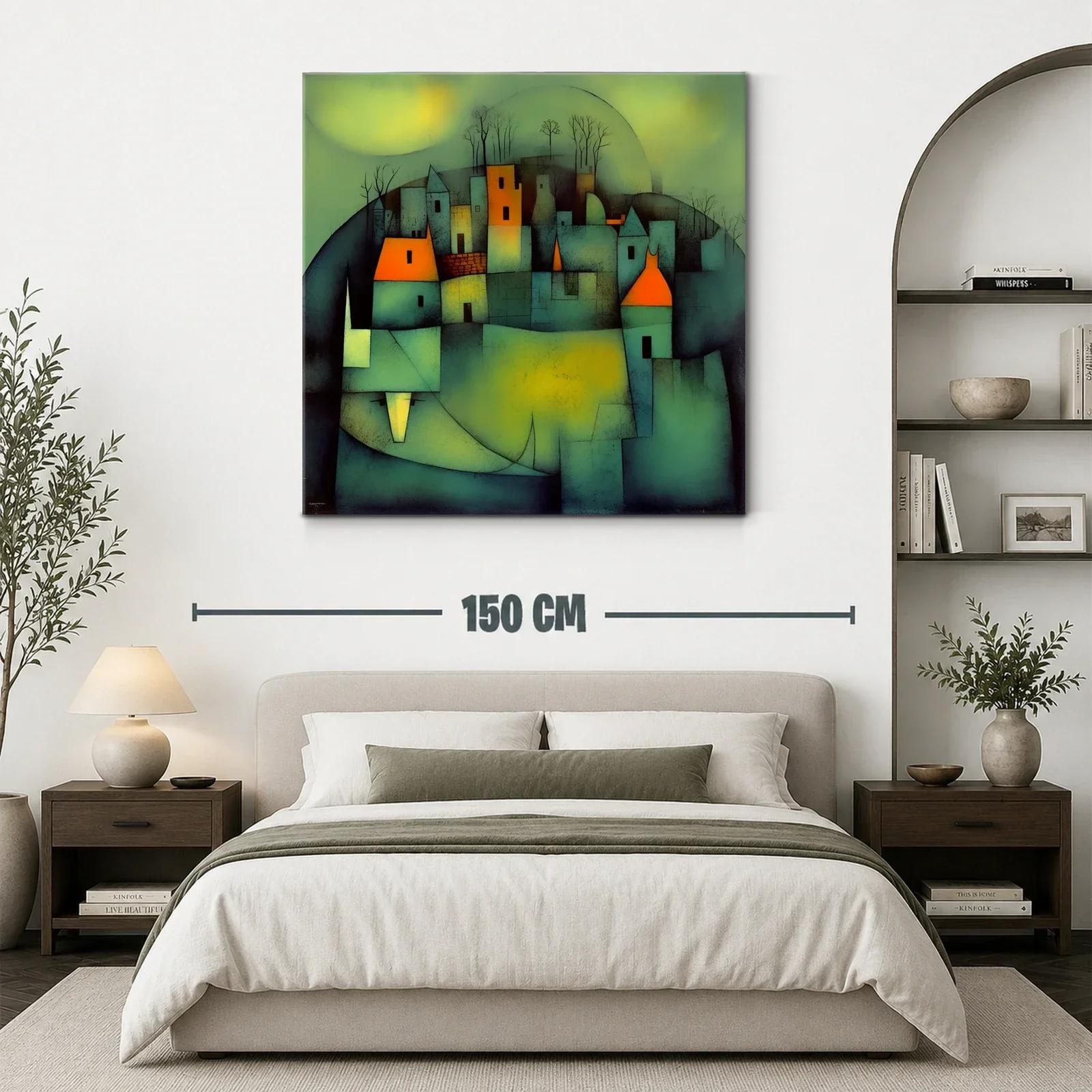 Pueblo abstracto con luces cálidas y ambiente misterioso — miniatura 3