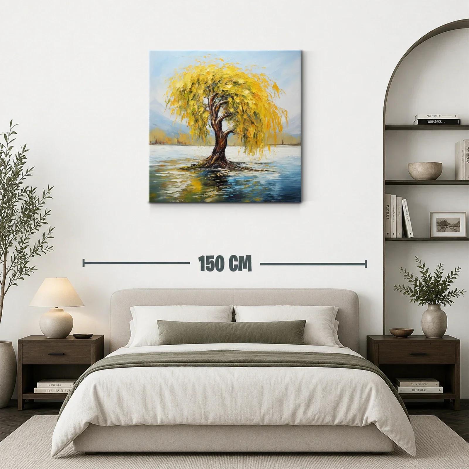Árbol Dorado en Lago Calmado con Reflejos Vibrantes — miniatura 3