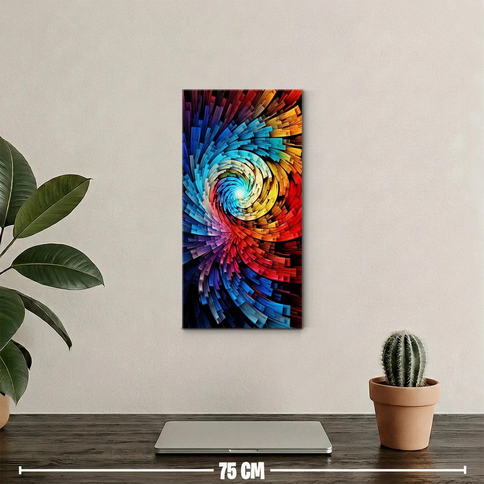 Cuadro espiral abstracta multicolor con fragmentos rectangulares — miniatura 2