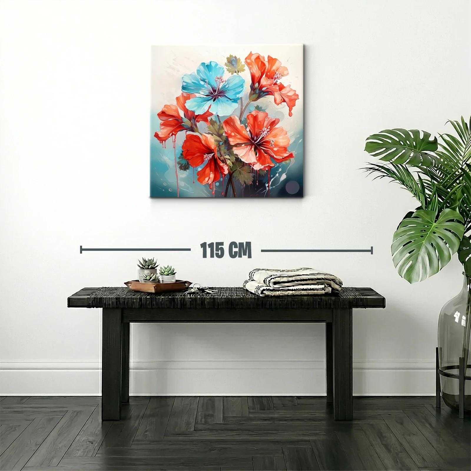 Flores vibrantes en tonos rojos y azules frescos — miniatura 2