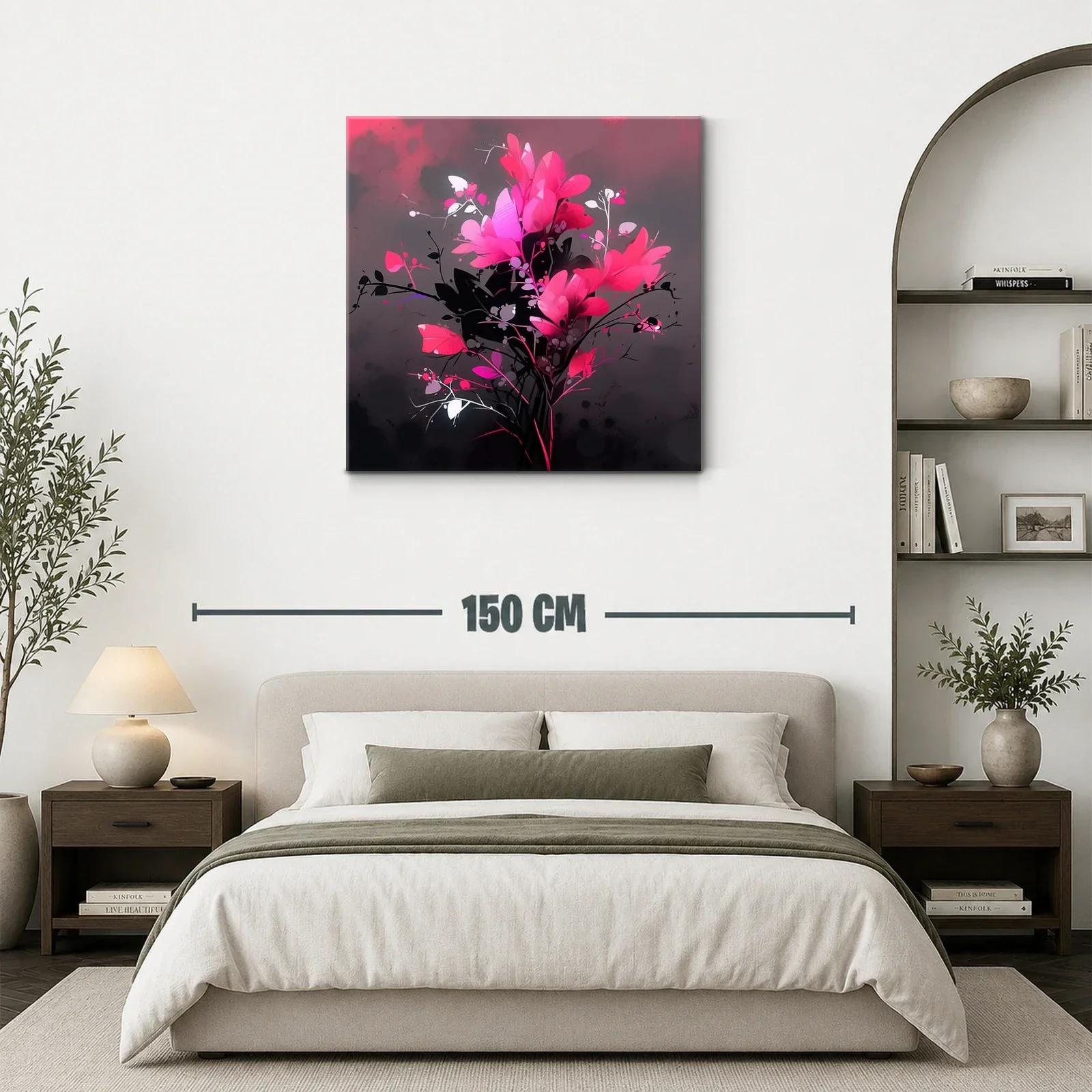 Ramo de flores vibrantes en tonos fucsia y negro — miniatura 3