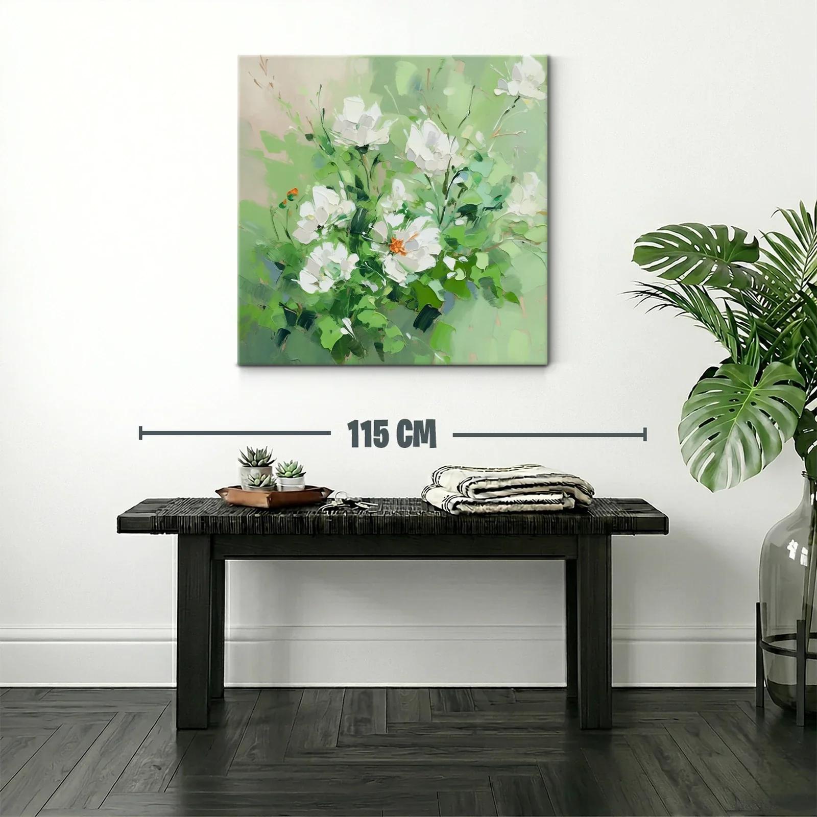Elegancia natural con flores blancas y tonos verdes — miniatura 2