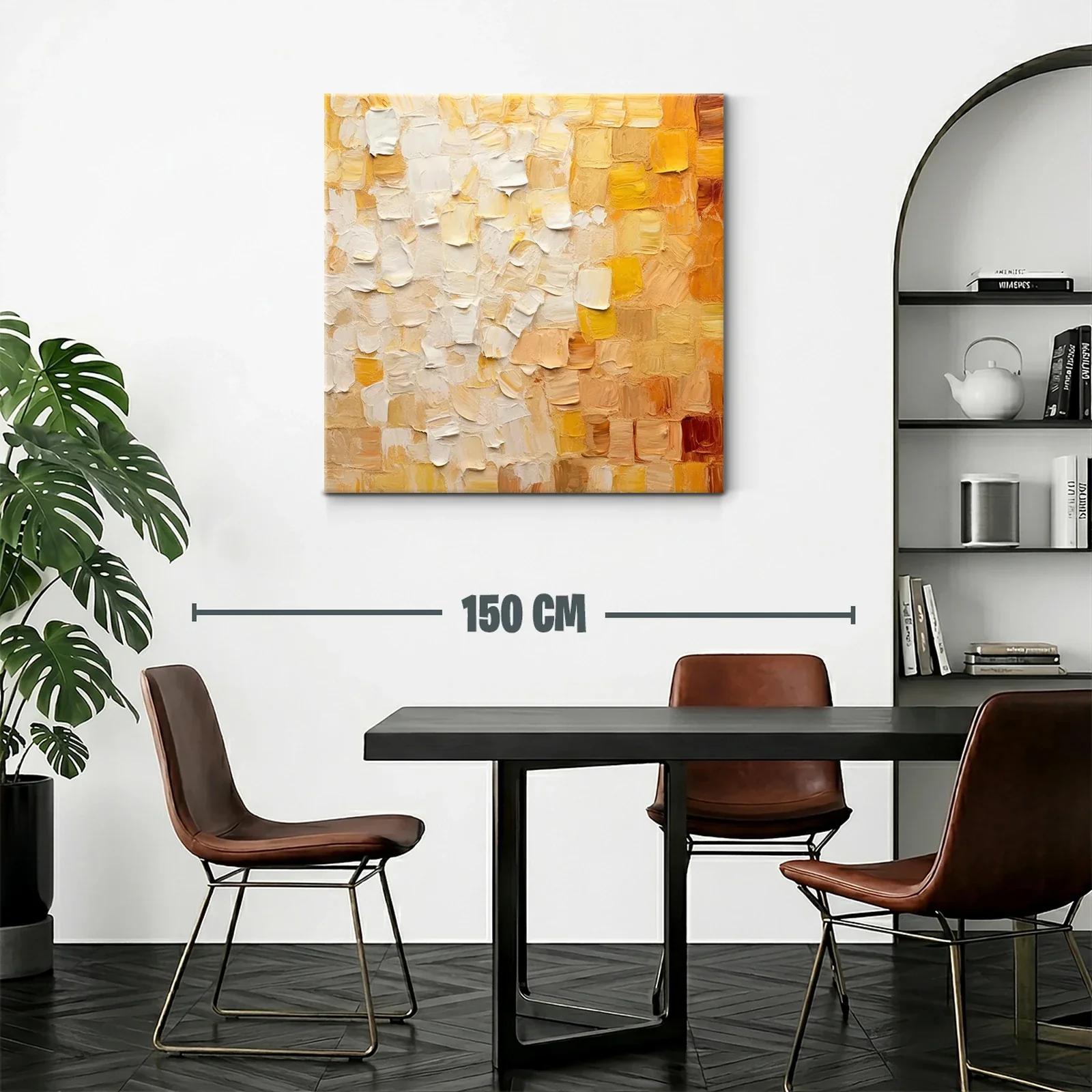 Cuadro abstracto tonos cálidos para ambiente acogedor — miniatura 2