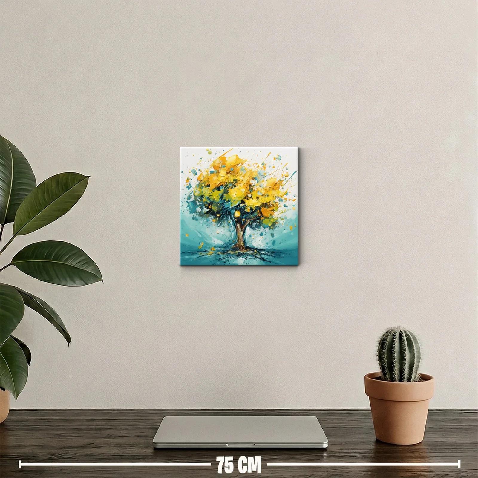 Árbol vibrante en tonos amarillos y azules — miniatura 2
