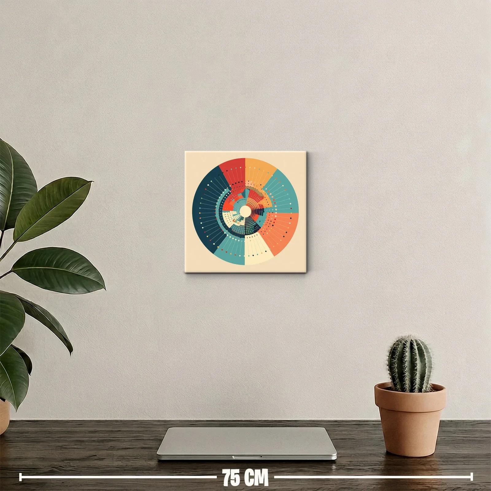 Cuadro decorativo círculo con patrón geométrico colorido — miniatura 2