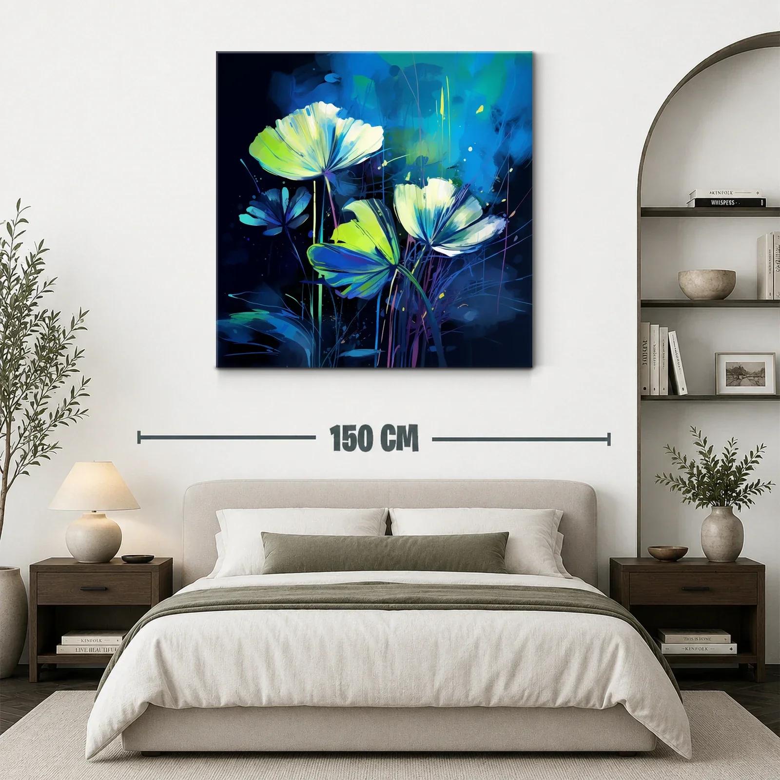 Flores luminosas en tonos azules y verdes vibrantes — miniatura 3
