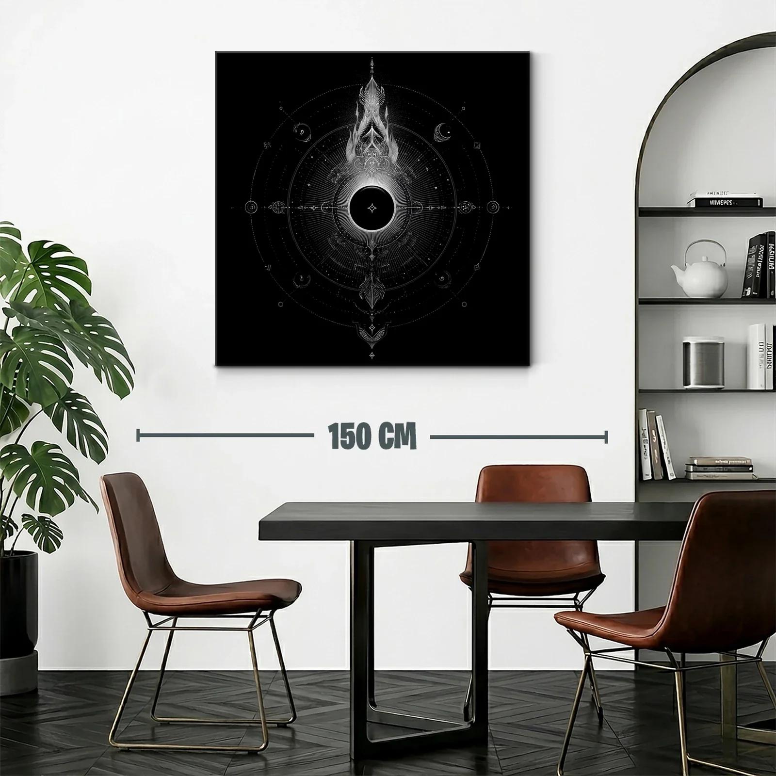 Mandala cósmico en blanco y negro de estilo místico — miniatura 2
