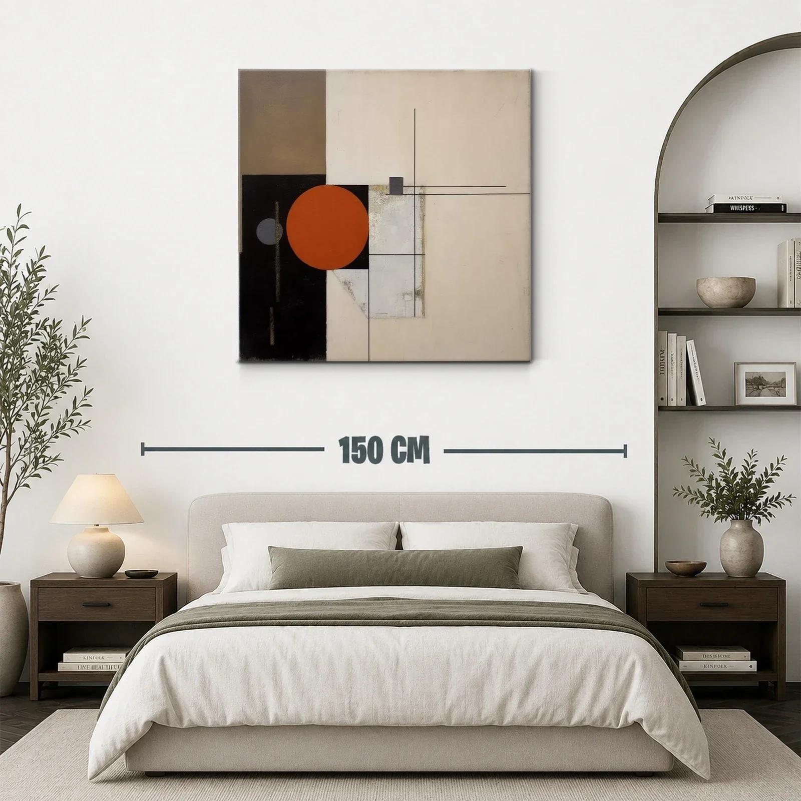 Composición geométrica con círculo en tonos tierra y negro — miniatura 3