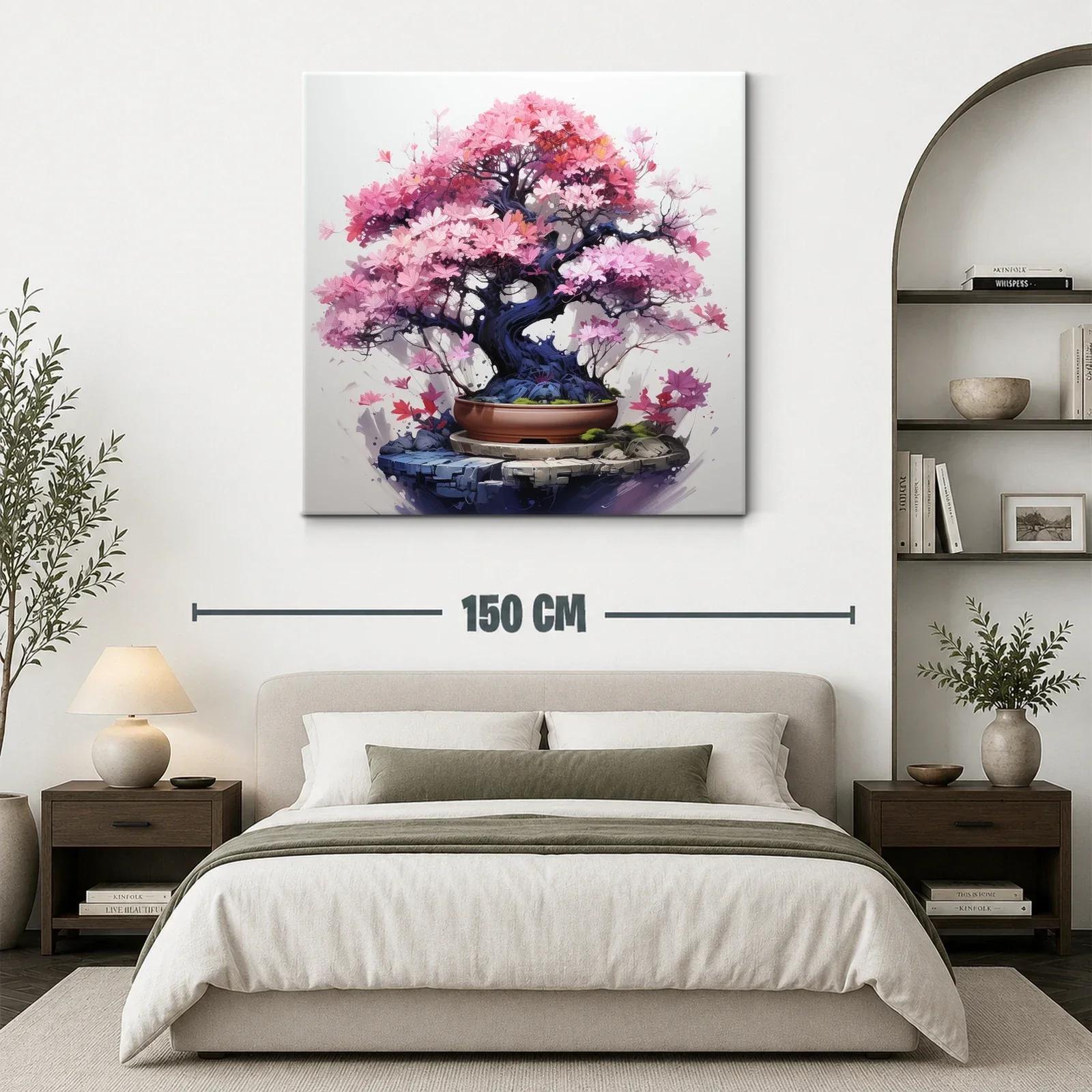 Árbol Bonsái con Flores Rosadas y Detalles Vibrantes — miniatura 3