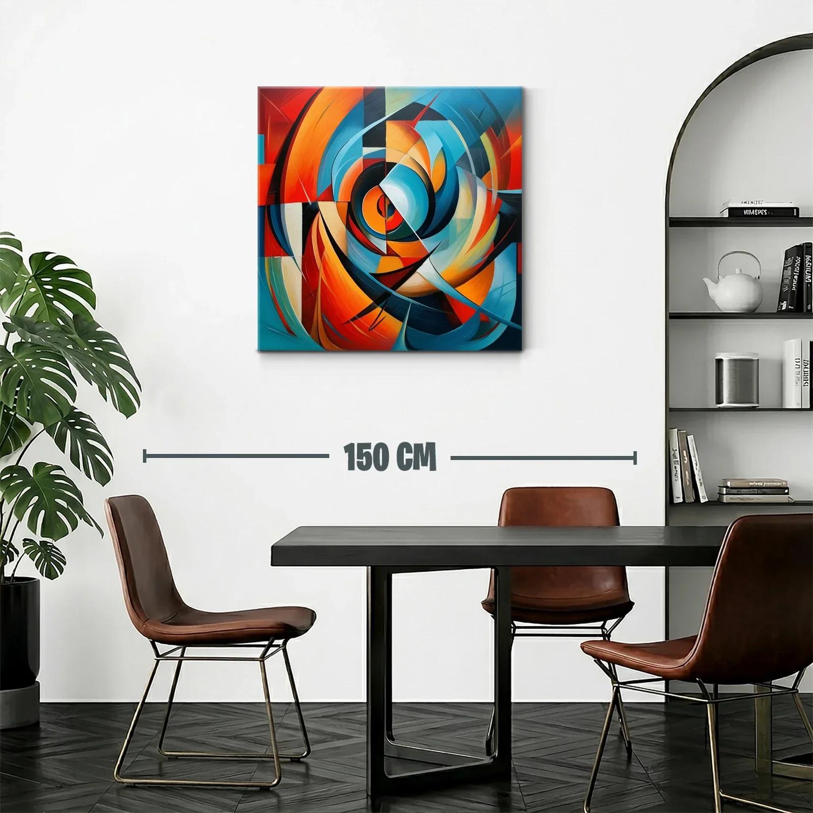 Diseño abstracto vibrante en tonos cálidos y azules — miniatura 2