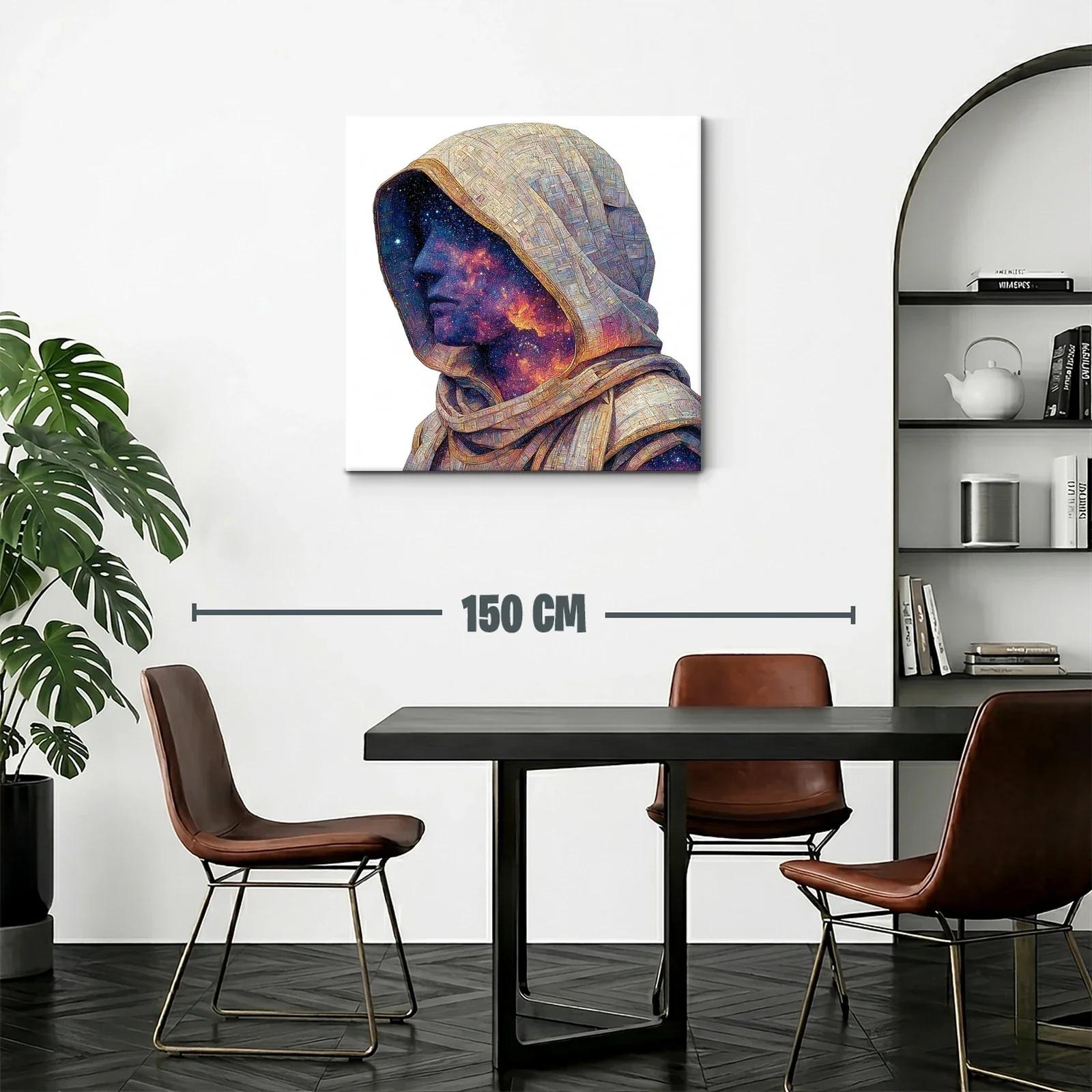 Retrato cósmico de figura con capucha y galaxias interiores — miniatura 2
