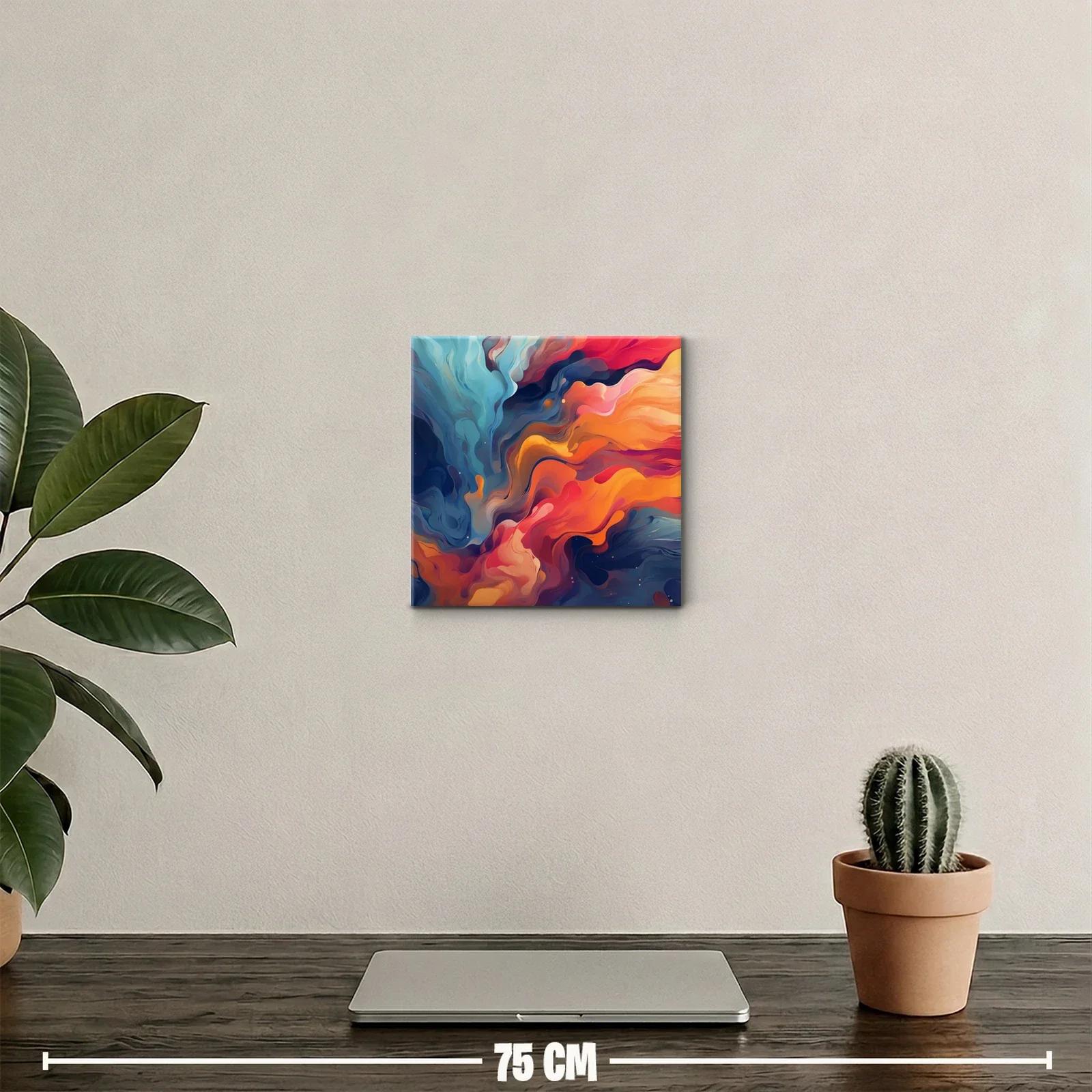 Cuadro abstracto con formas fluidas y colores vibrantes — miniatura 2
