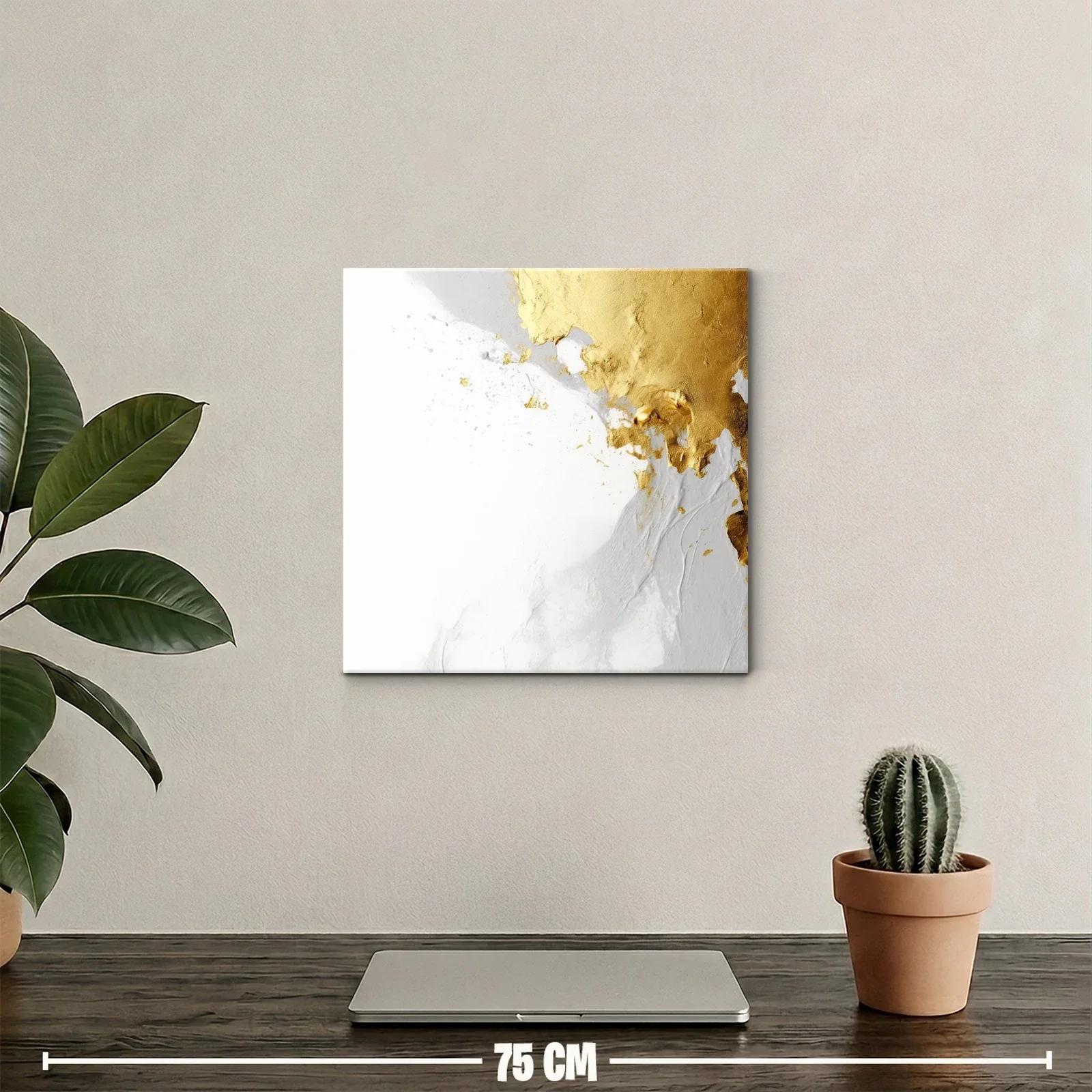 Composición abstracta en tonos dorados y blancos delicados — miniatura 2