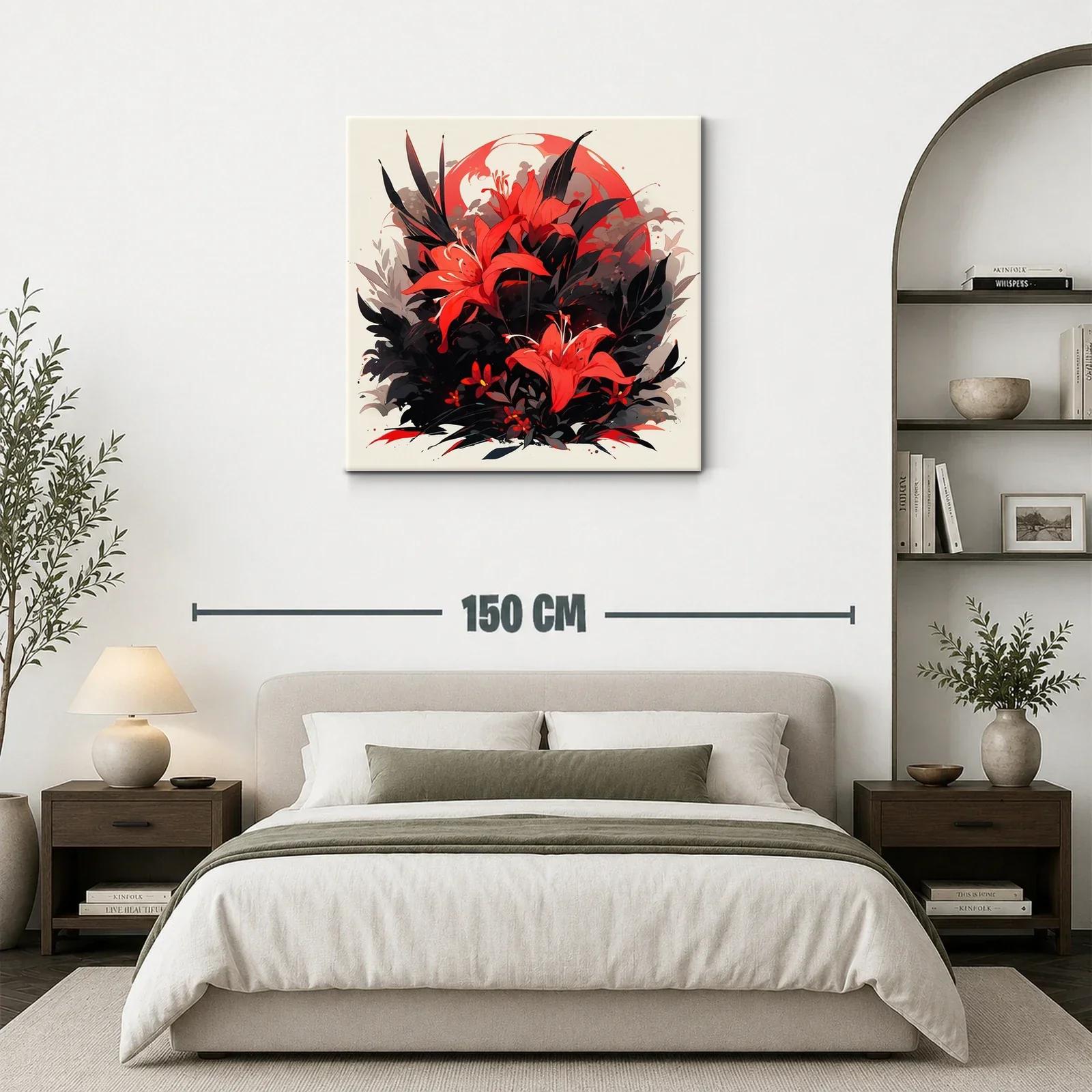 Flores rojas vibrantes con fondo oscuro y detalles sutiles — miniatura 3