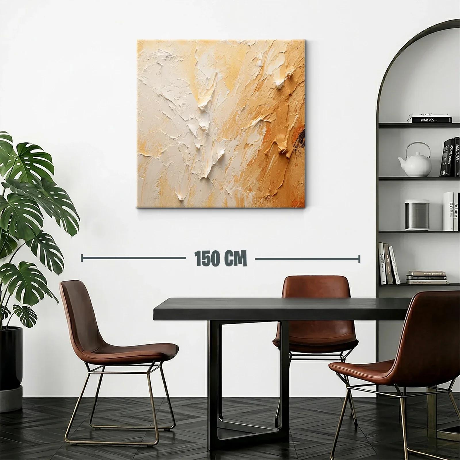 Cuadro abstracto en tonos cálidos para ambiente acogedor — miniatura 2