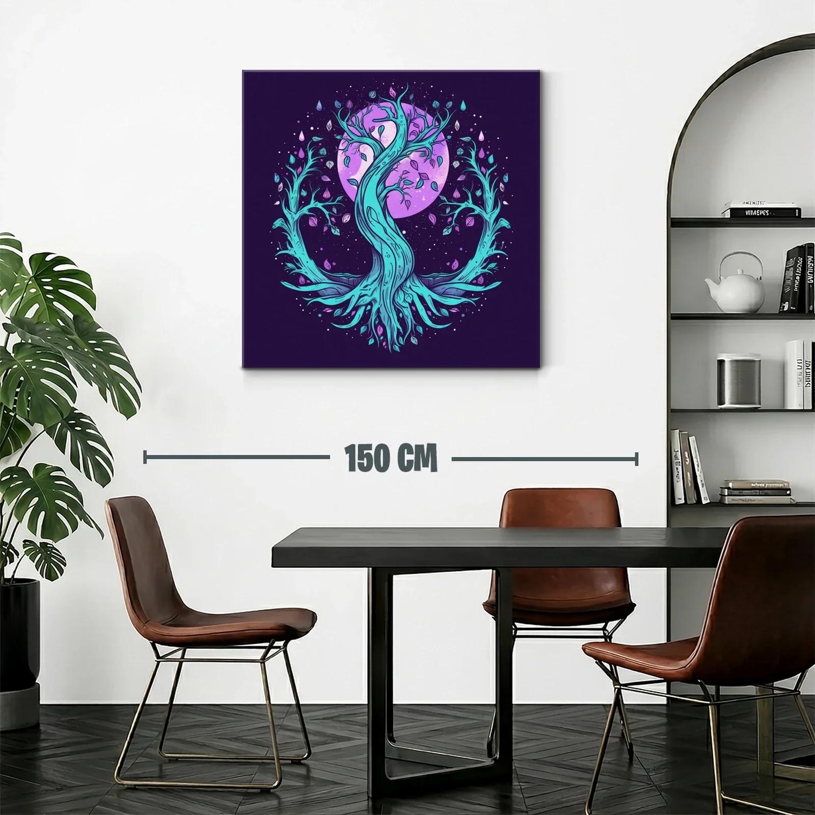 Árbol místico con luna púrpura y ramas vibrantes — miniatura 2