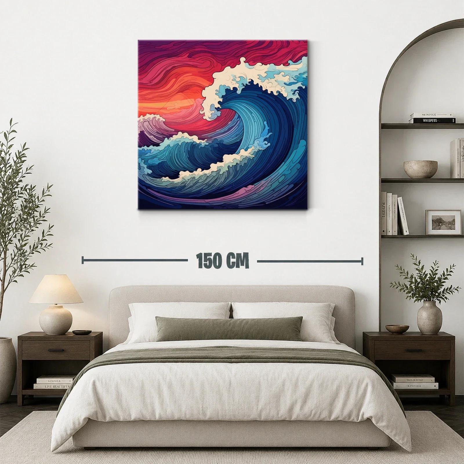 Olas dinámicas en atardecer vibrante y mar profundo — miniatura 3