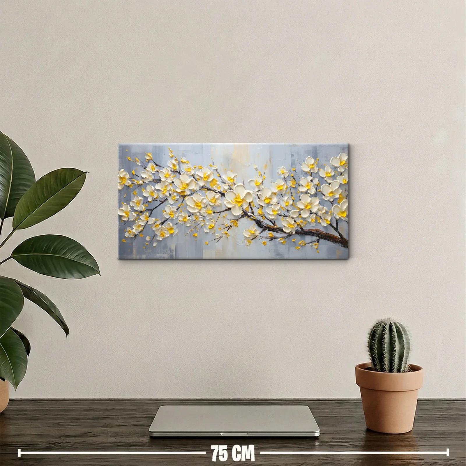 Cuadro flores blancas de magnolia con pétalos sueltos — miniatura 2