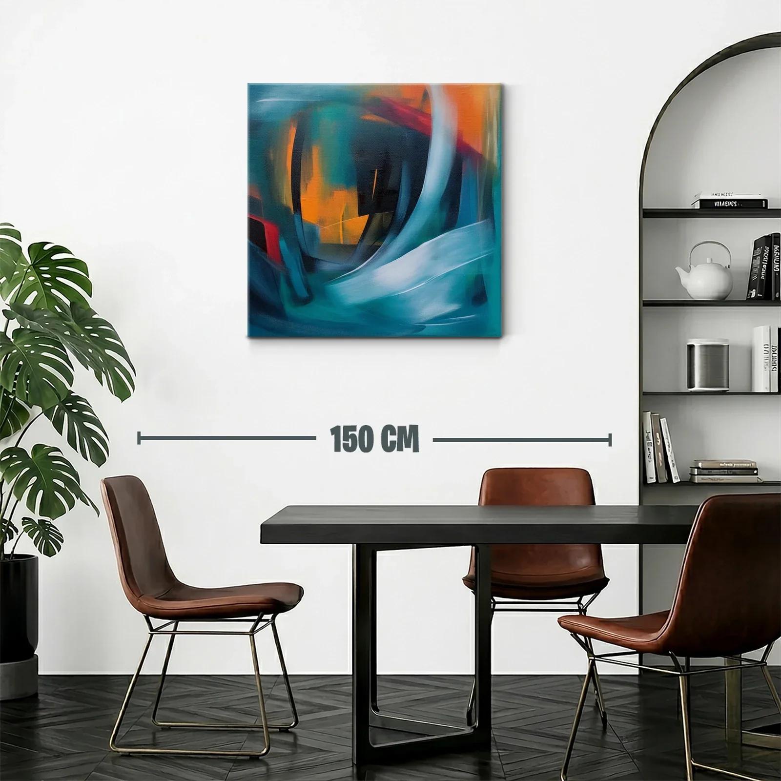 Cuadro abstracto con formas fluidas y tonos vibrantes — miniatura 2