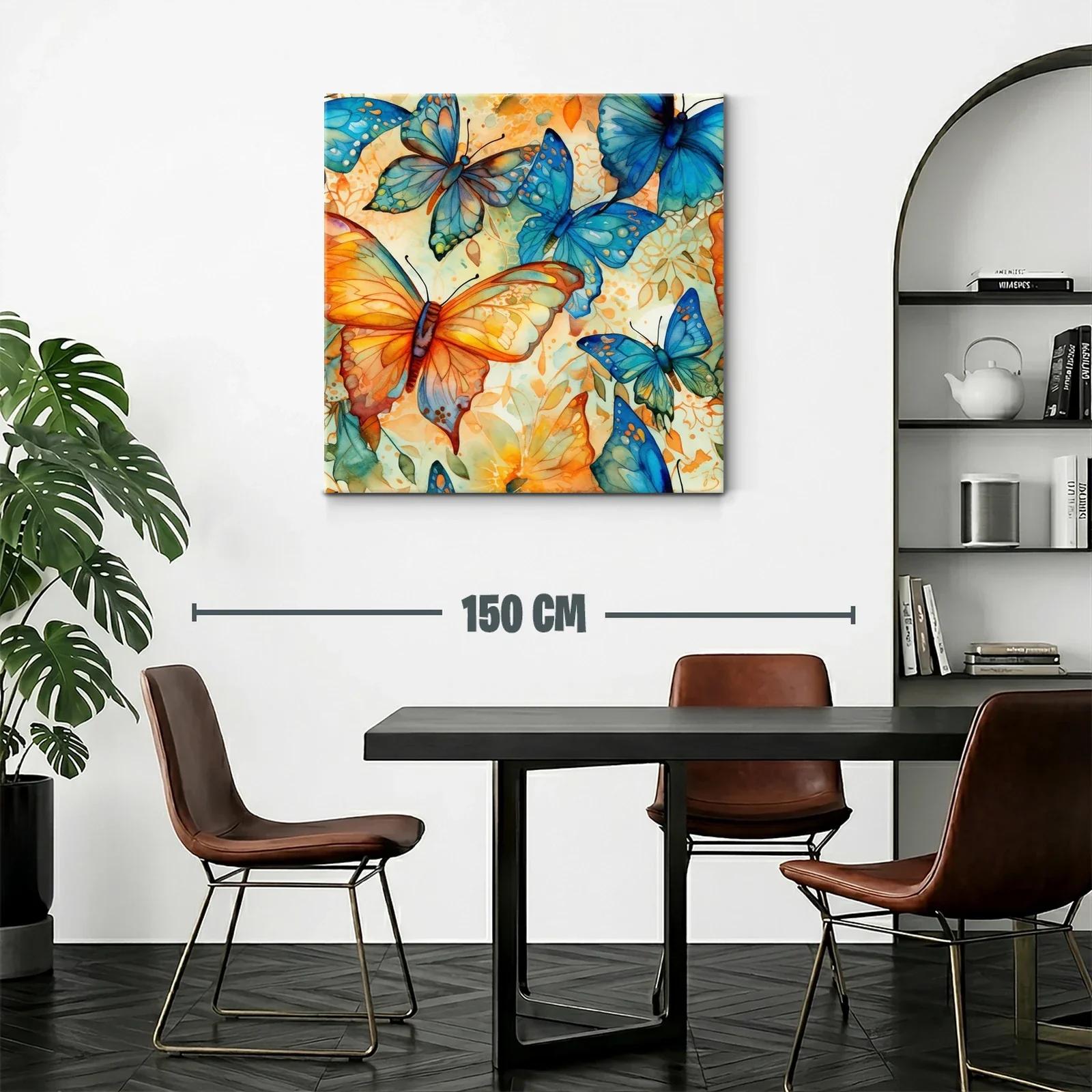 Mariposas vibrantes en tonos cálidos y azules — miniatura 2