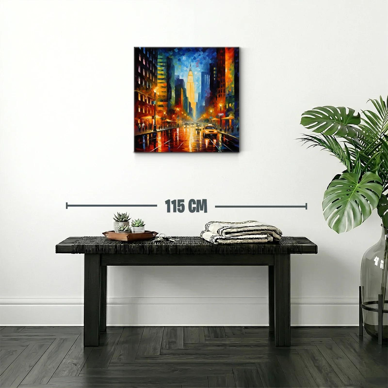 Ciudad nocturna vibrante con luces y reflejos urbanos — miniatura 2