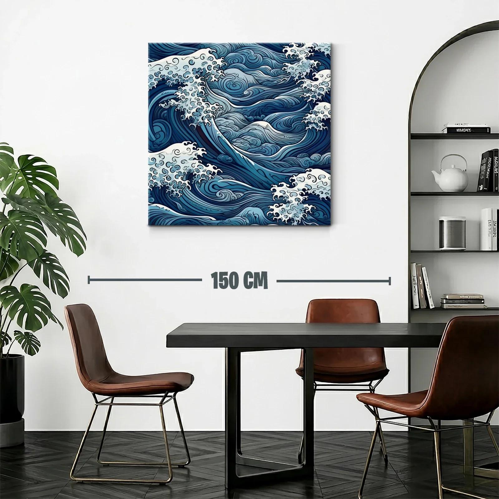 Olas en movimiento con tonos azules y blancos marinos — miniatura 2