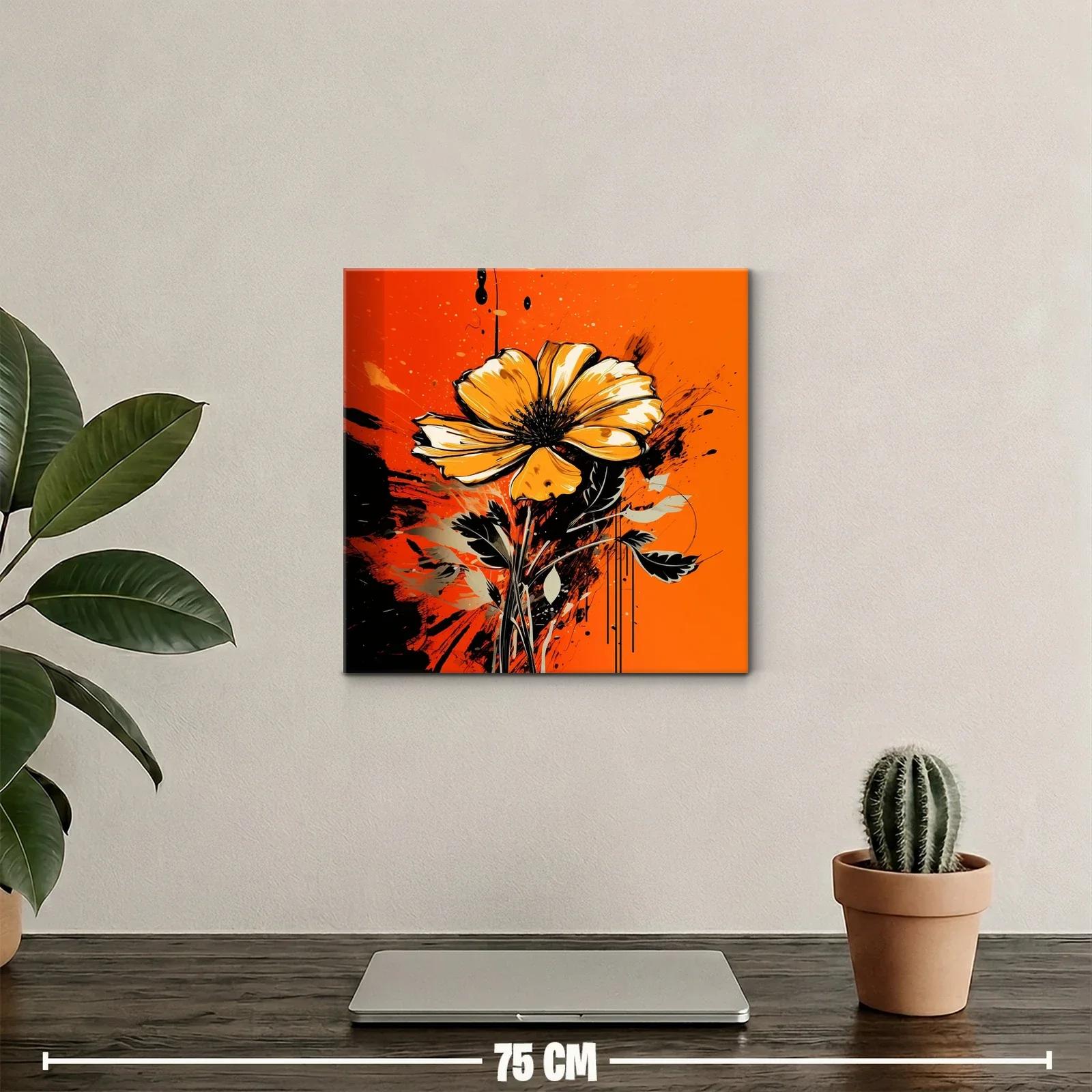 Flor vibrante en tonos naranjas y negros impactantes — miniatura 2