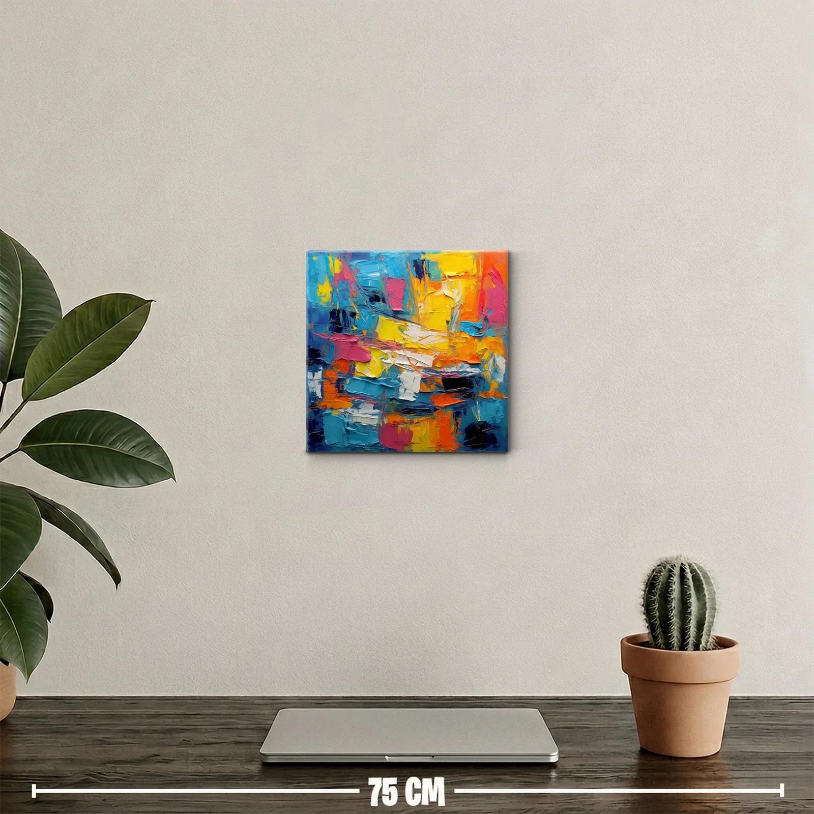 Cuadro vibrante con explosion de colores intensos y dinamismo — miniatura 2