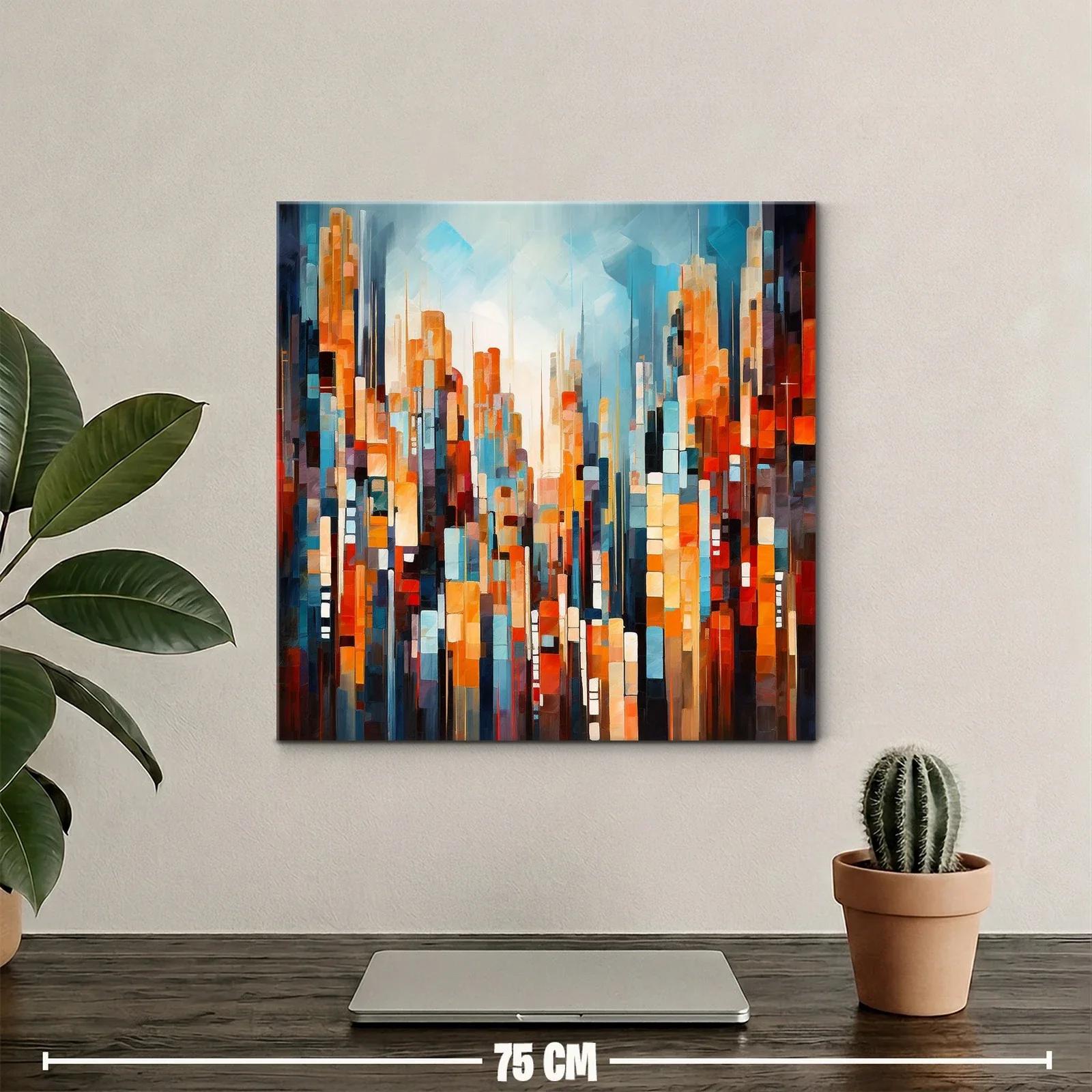 Abstracto vibrante de ciudad con tonos cálidos y fríos — miniatura 2