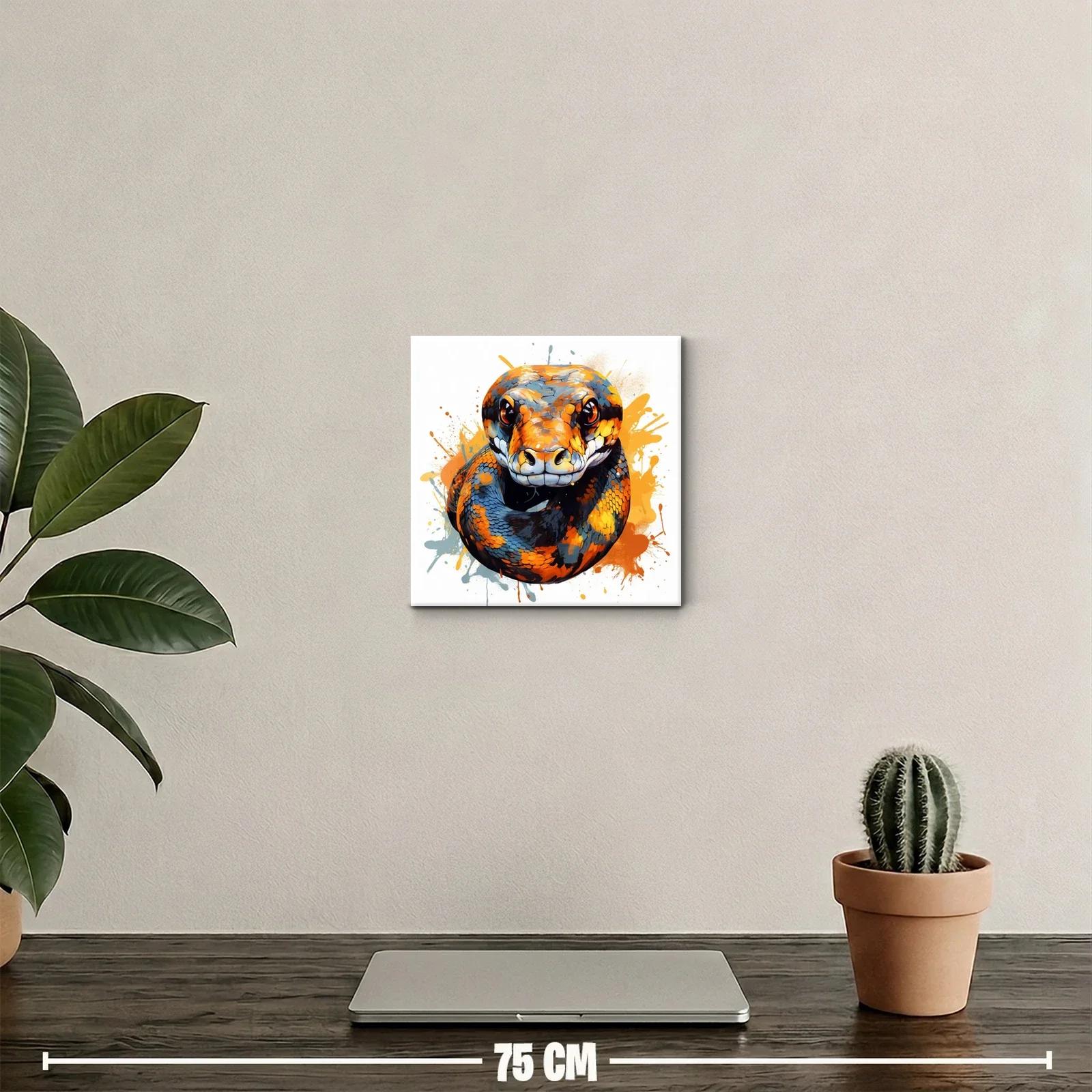 Impactante cuadro de serpiente en colores vibrantes — miniatura 2