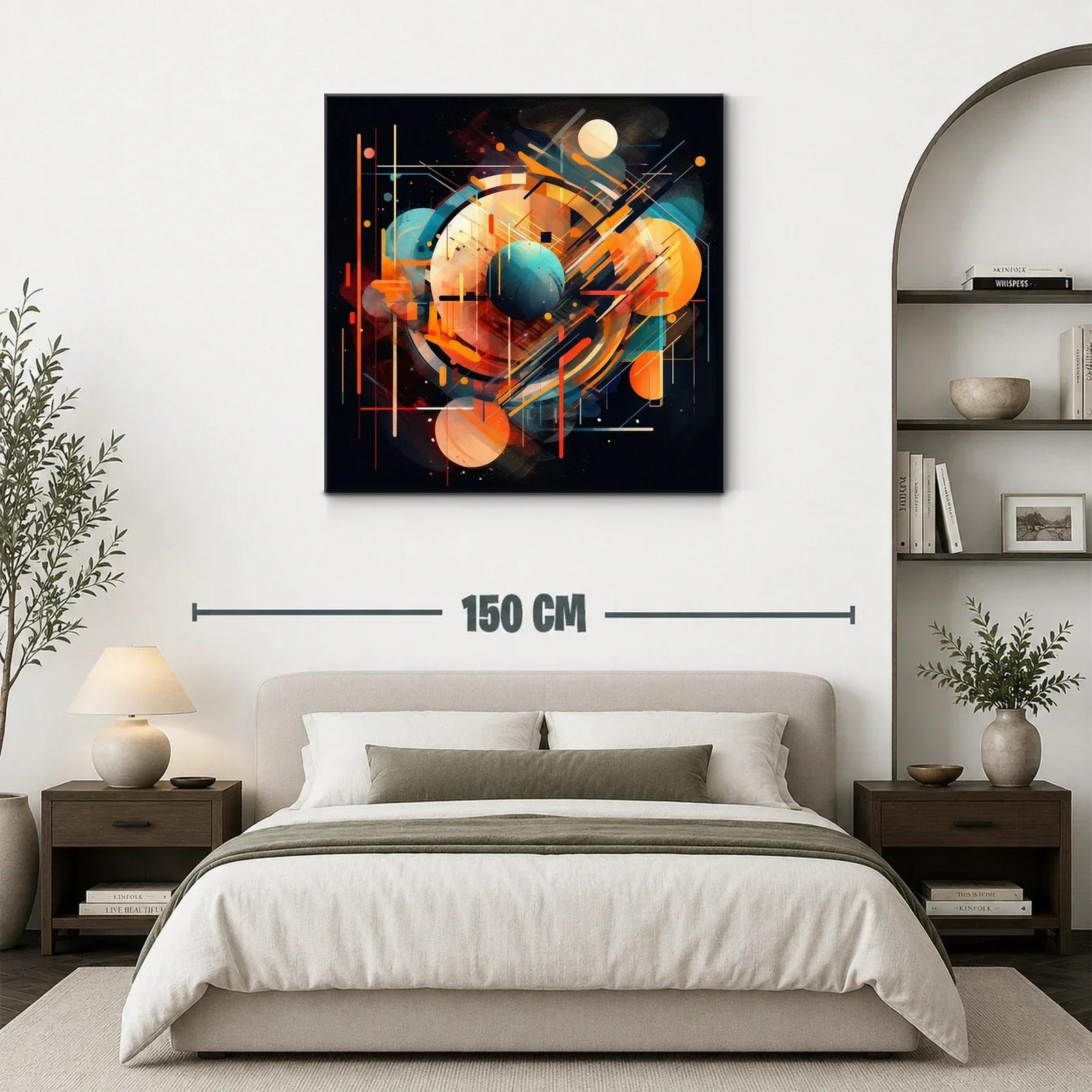 Composición abstracta geométrica con esferas y líneas dinámicas — miniatura 3