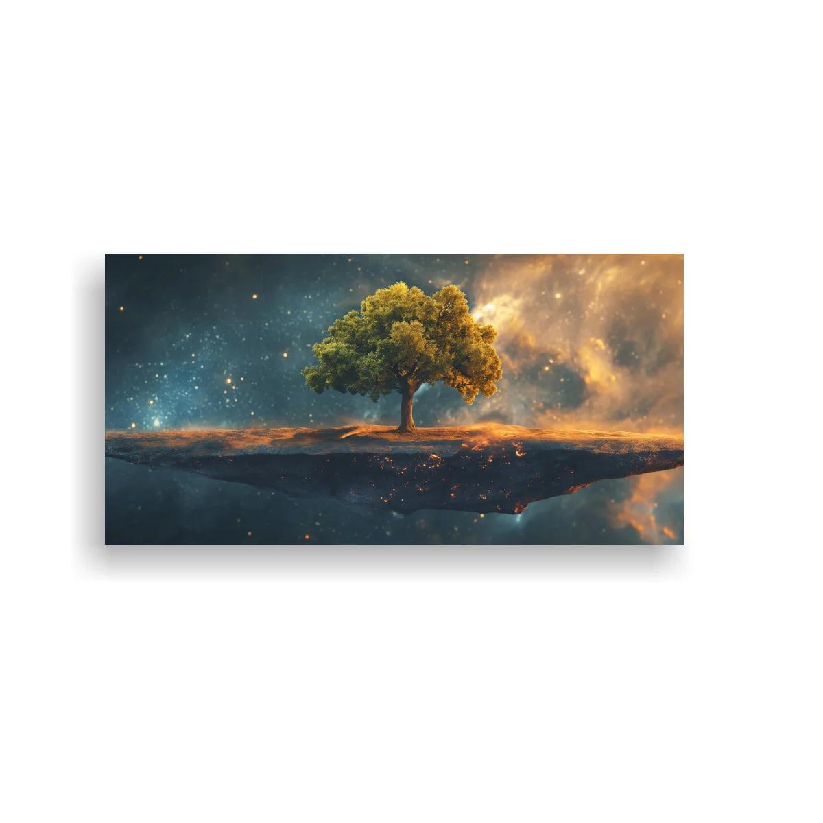 Cuadro árbol solitario en isla flotante — imagen principal
