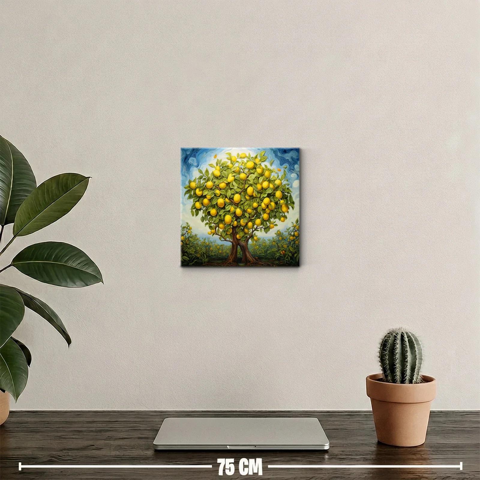 Árbol de limones exuberante y vibrante en paisaje soleado — miniatura 2