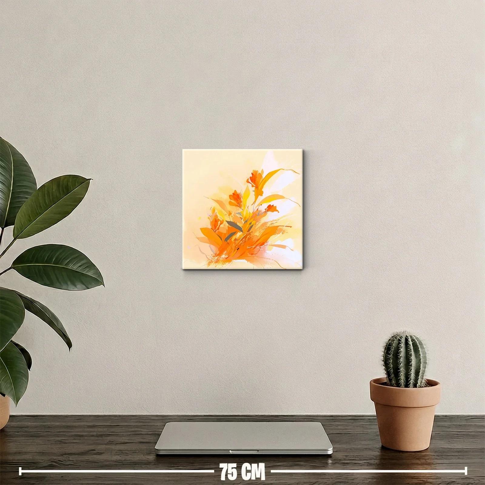 Cuadro decorativo con flores en tonos cálidos y vibrantes — miniatura 2