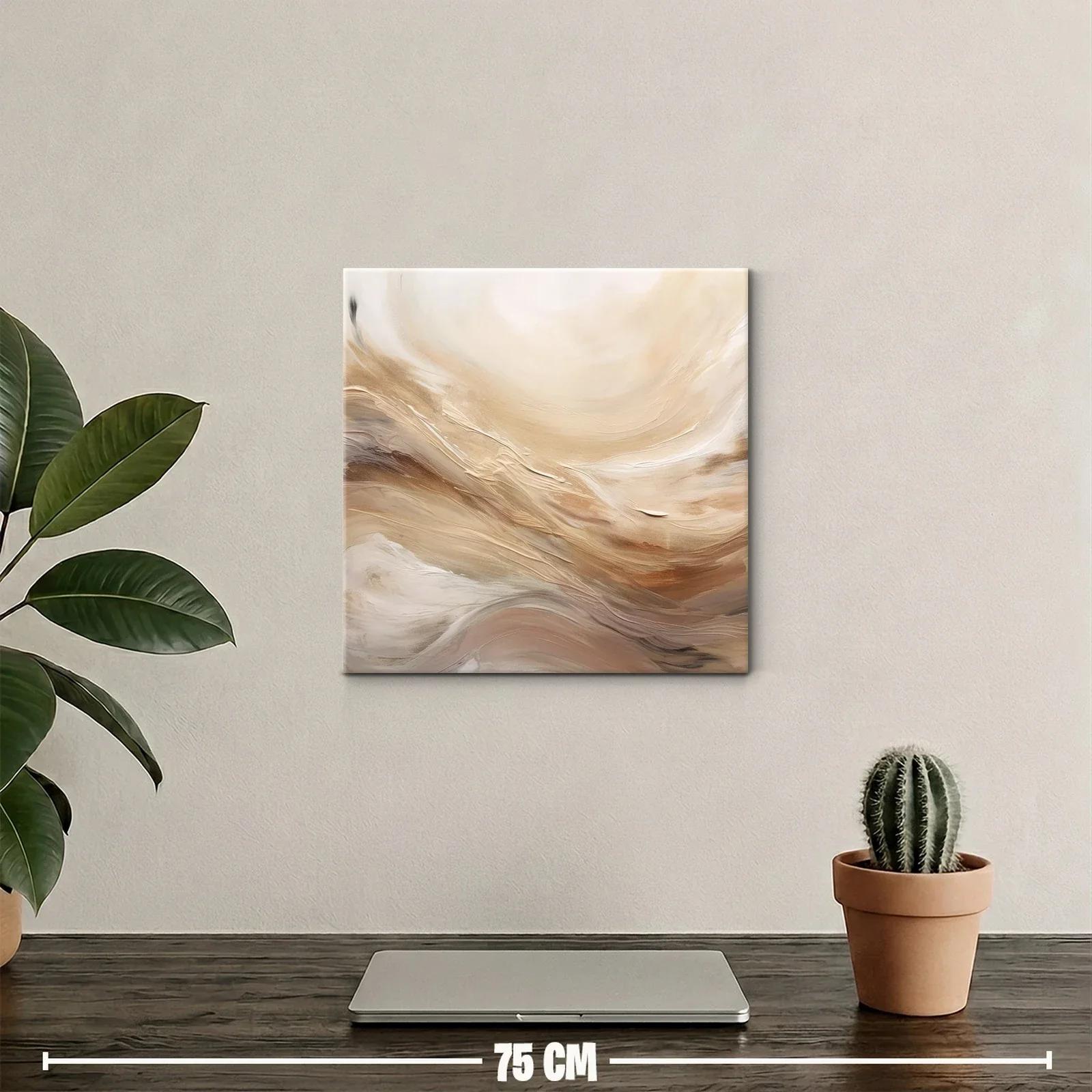 Composición abstracta con tonos tierra y crema delicados — miniatura 2